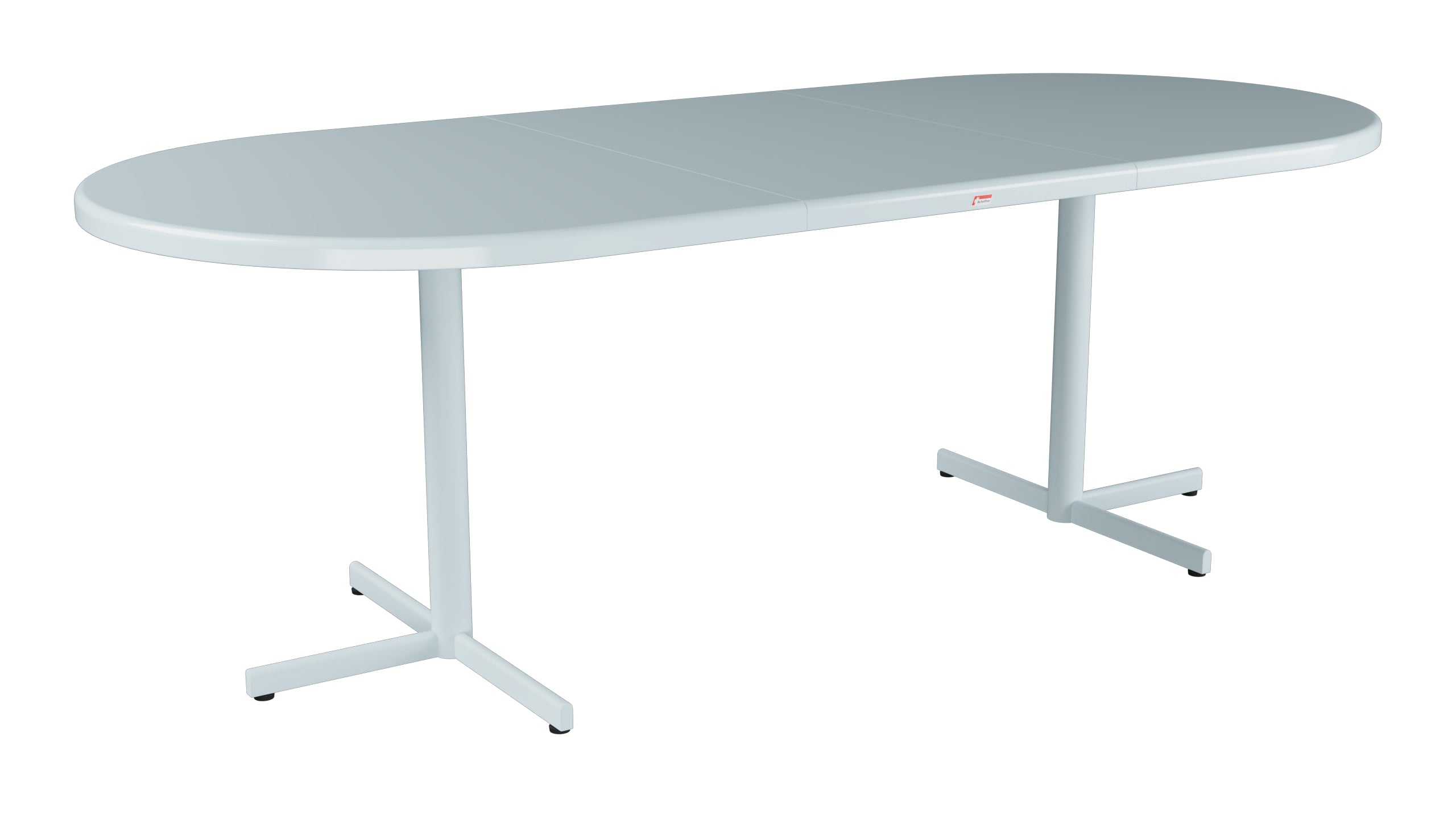 Bodensee Glasfaser-Gartentisch 160/218x95 oval klappbar, ausziehbar in Pastellblau präsentiert im Onlineshop von KAQTU Design AG. Gartentisch ist von Schaffner