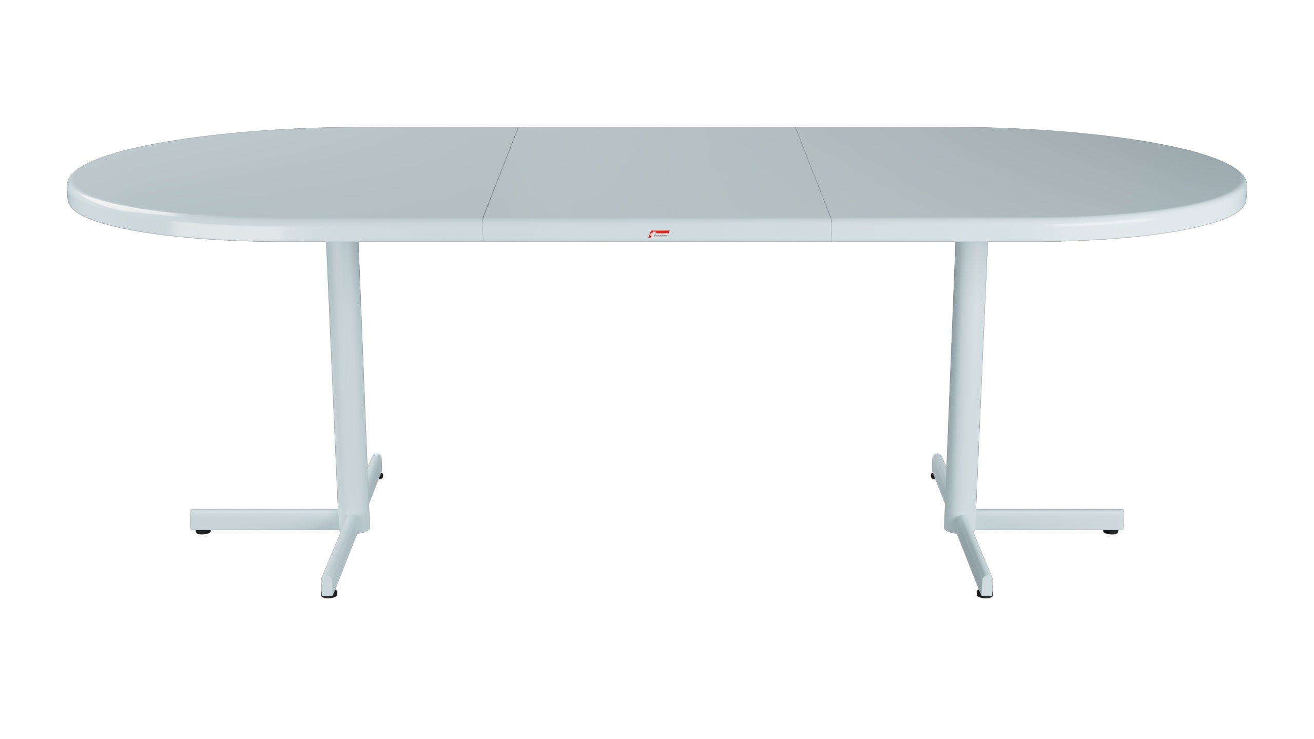 Bodensee Glasfaser-Gartentisch 160/218x95 oval klappbar, ausziehbar in Pastellblau präsentiert im Onlineshop von KAQTU Design AG. Gartentisch ist von Schaffner