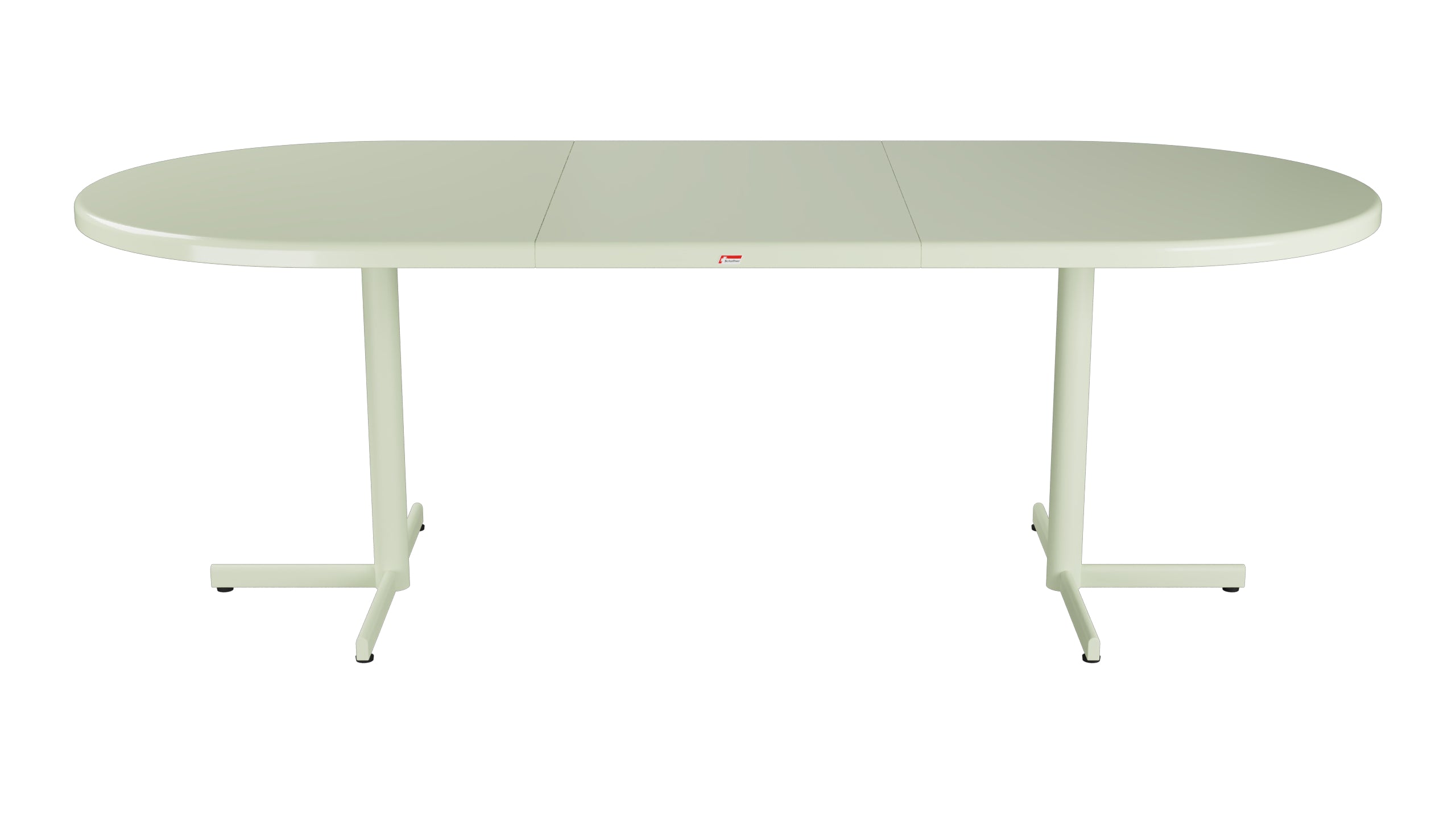 Bodensee Glasfaser-Gartentisch 160/218x95 oval klappbar, ausziehbar in Pastellgrün präsentiert im Onlineshop von KAQTU Design AG. Gartentisch ist von Schaffner