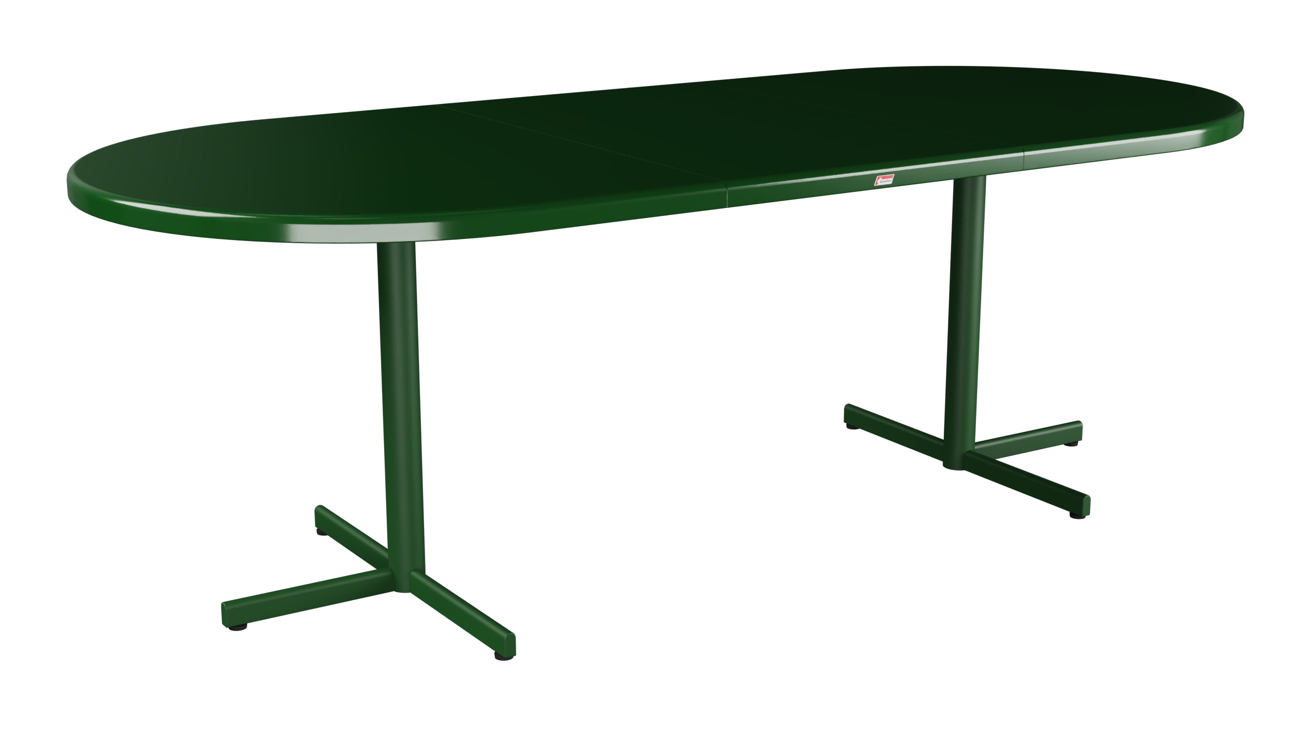 Bodensee Glasfaser-Gartentisch 160/218x95 oval klappbar, ausziehbar in Tannengrün präsentiert im Onlineshop von KAQTU Design AG. Gartentisch ist von Schaffner