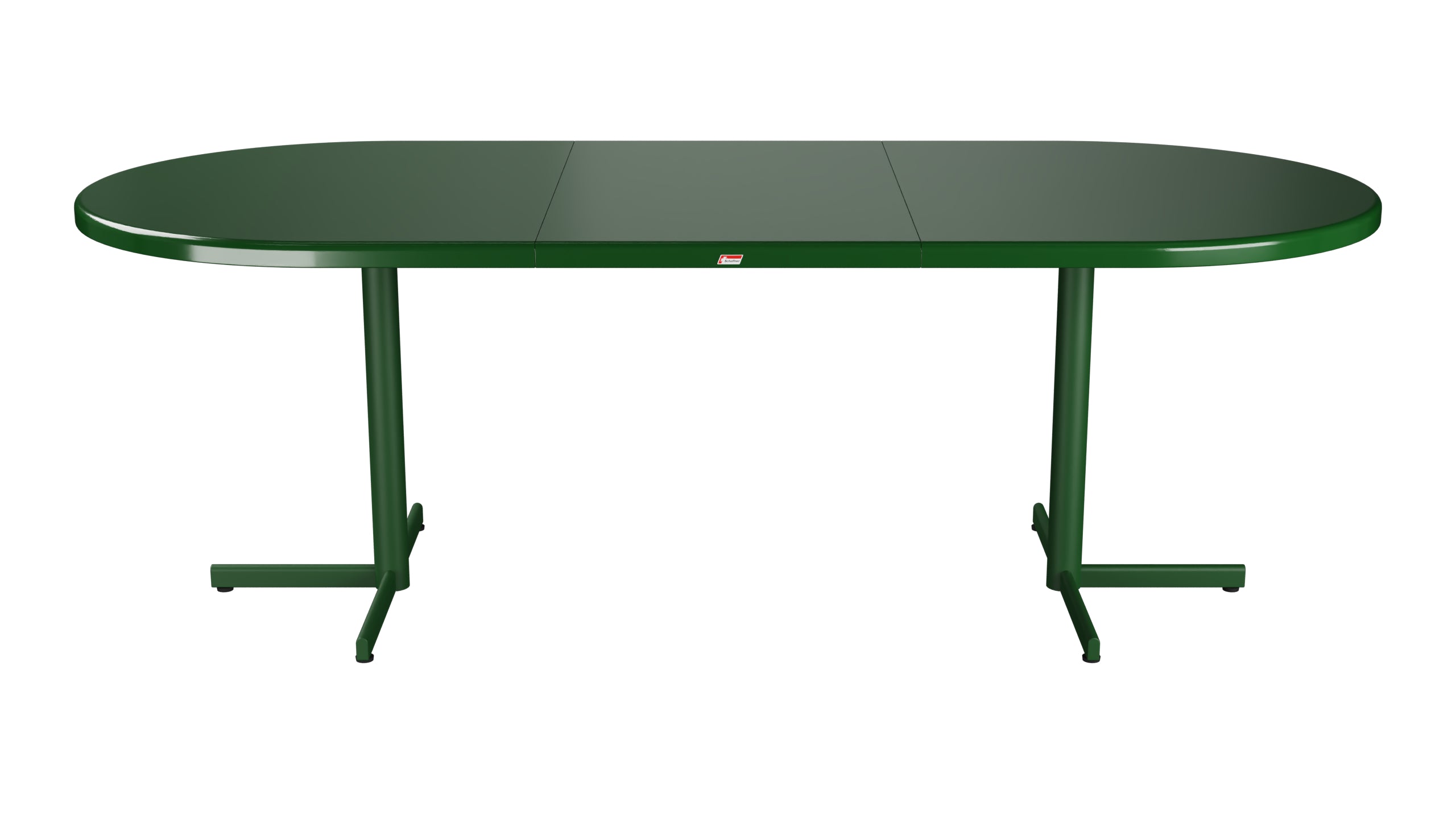 Bodensee Glasfaser-Gartentisch 160/218x95 oval klappbar, ausziehbar in Tannengrün präsentiert im Onlineshop von KAQTU Design AG. Gartentisch ist von Schaffner