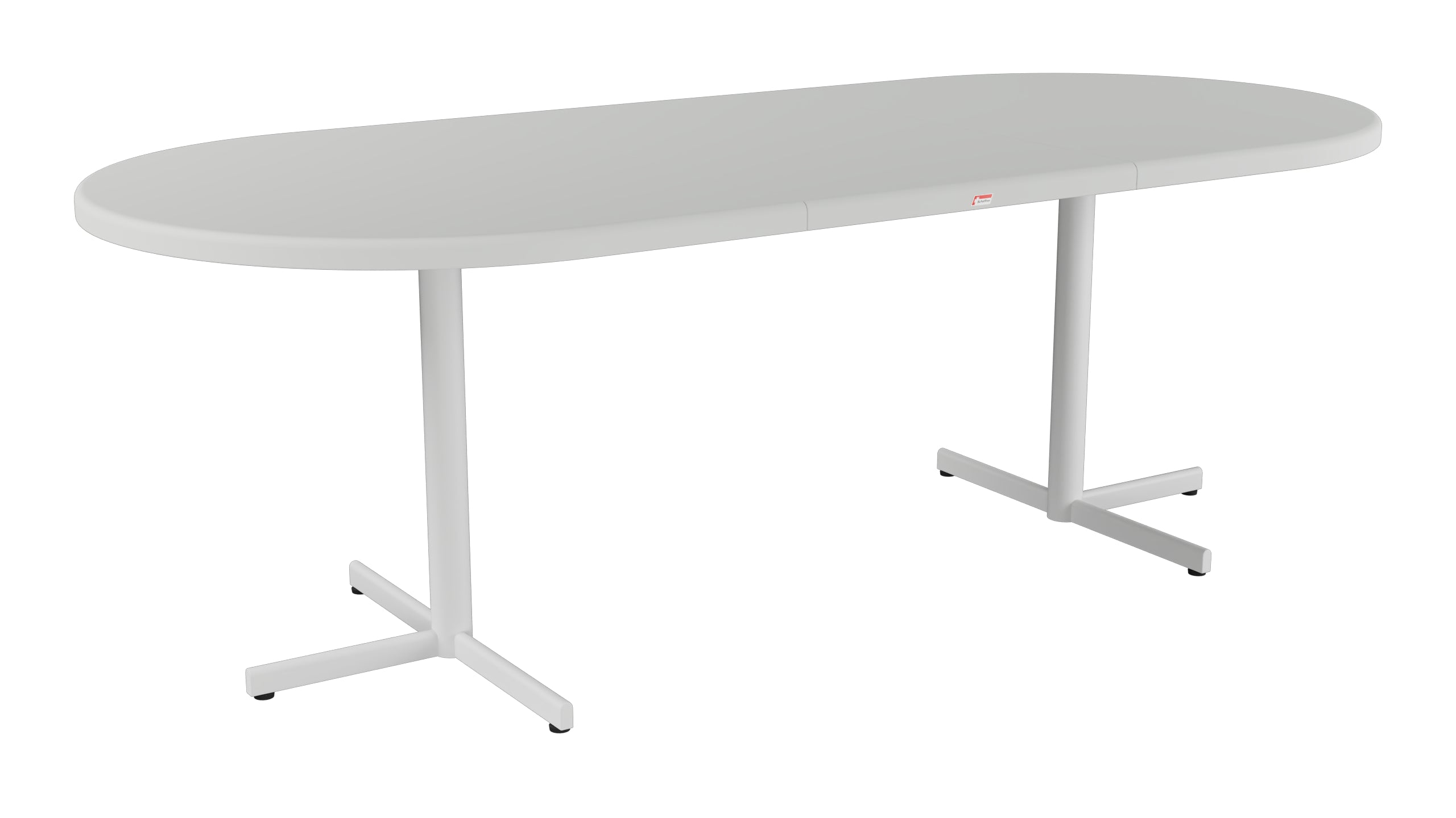 Bodensee Glasfaser-Gartentisch 160/218x95 oval klappbar, ausziehbar in Alusilber präsentiert im Onlineshop von KAQTU Design AG. Gartentisch ist von Schaffner