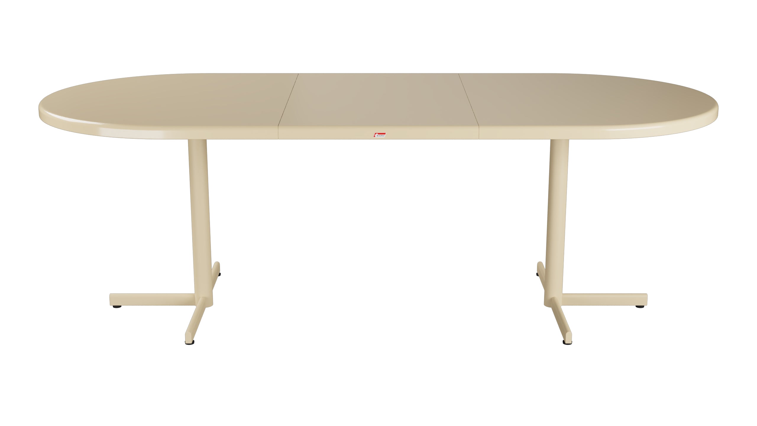 Bodensee Glasfaser-Gartentisch 160/218x95 oval klappbar, ausziehbar in Pastellbraun präsentiert im Onlineshop von KAQTU Design AG. Gartentisch ist von Schaffner
