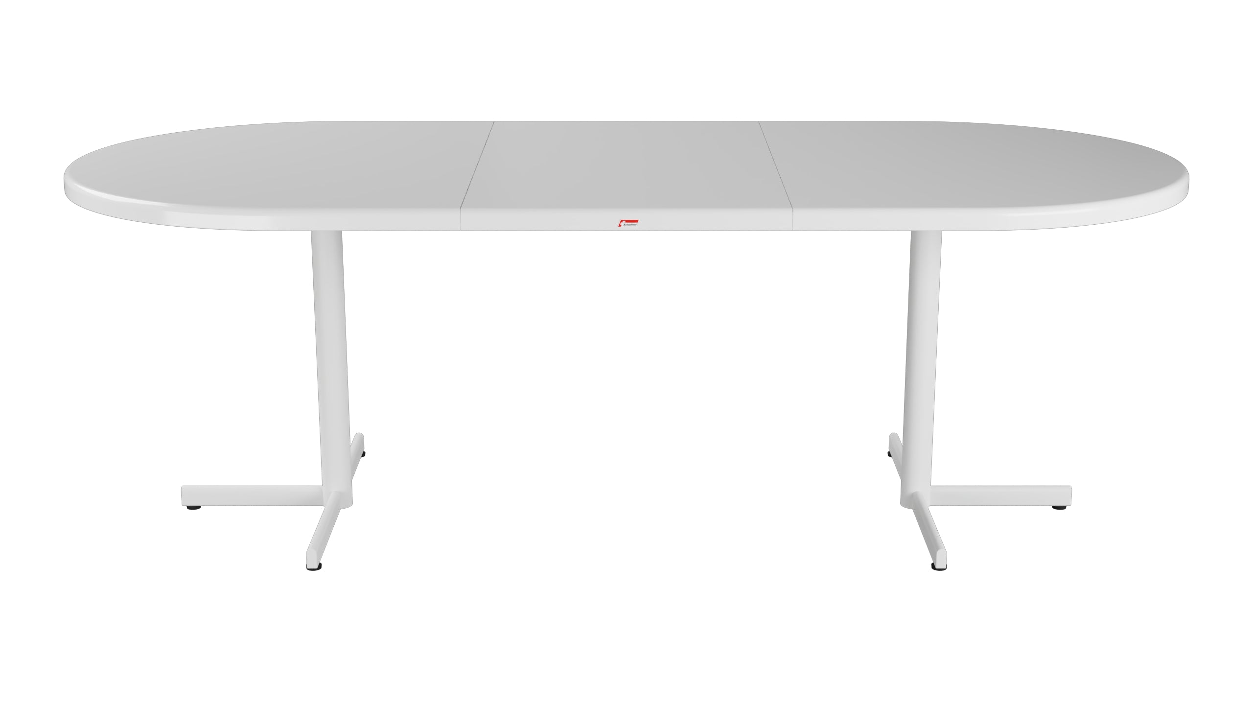 Bodensee Glasfaser-Gartentisch 160/218x95 oval klappbar, ausziehbar in Weiss präsentiert im Onlineshop von KAQTU Design AG. Gartentisch ist von Schaffner