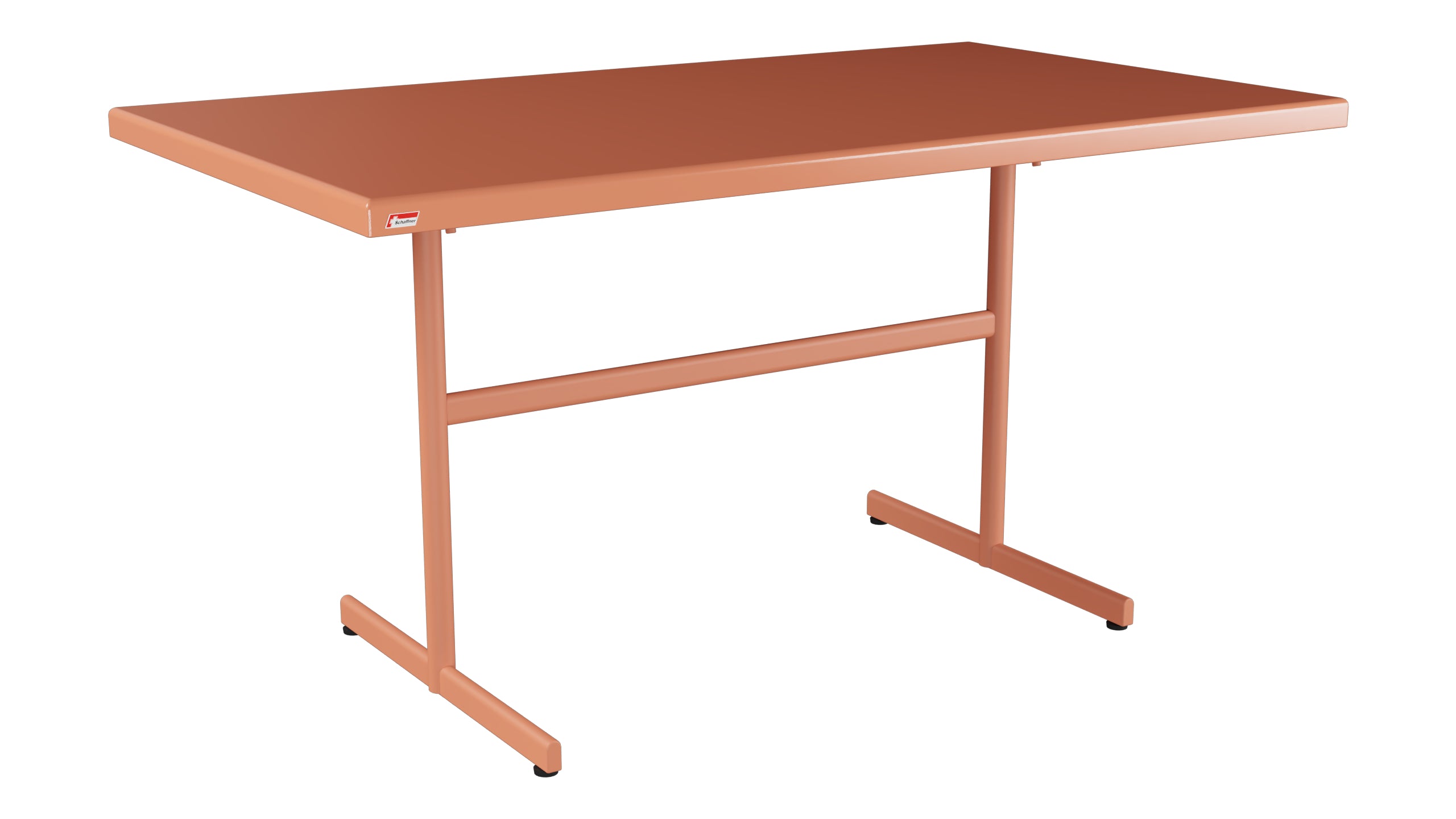 Bodensee Glasfaser-Gartentisch 140x80 klappbar in Pastellterracotta präsentiert im Onlineshop von KAQTU Design AG. Gartentisch ist von Schaffner