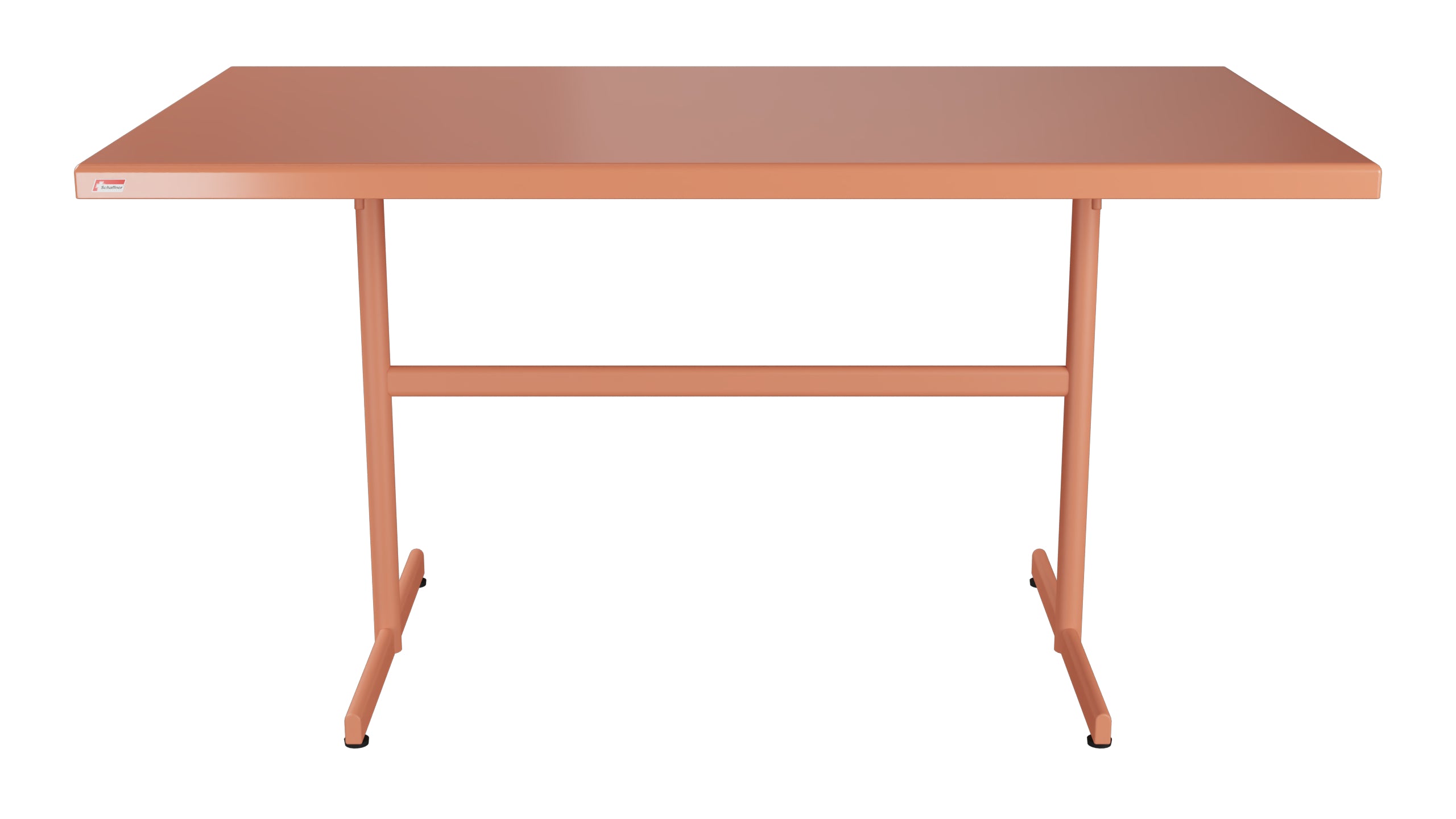 Bodensee Glasfaser-Gartentisch 140x80 klappbar in Pastellterracotta präsentiert im Onlineshop von KAQTU Design AG. Gartentisch ist von Schaffner