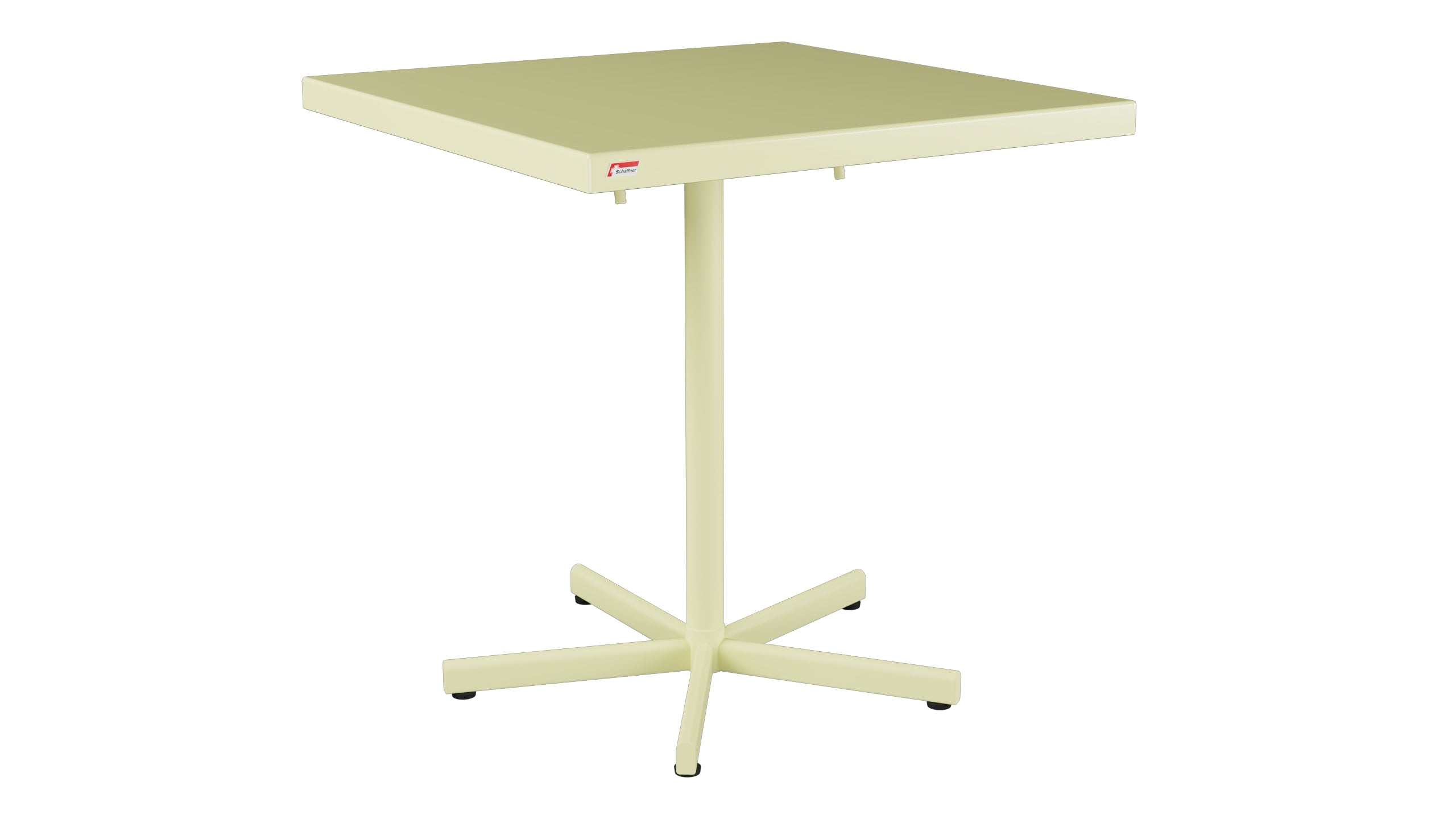 Bodensee Glasfaser-Gartentisch 70x70 klappbar in Buchsbaumgelb präsentiert im Onlineshop von KAQTU Design AG. Gartentisch ist von Schaffner