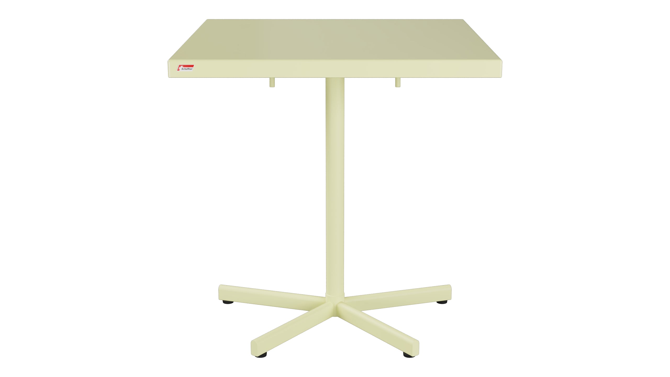 Bodensee Glasfaser-Gartentisch 70x70 klappbar in Buchsbaumgelb präsentiert im Onlineshop von KAQTU Design AG. Gartentisch ist von Schaffner