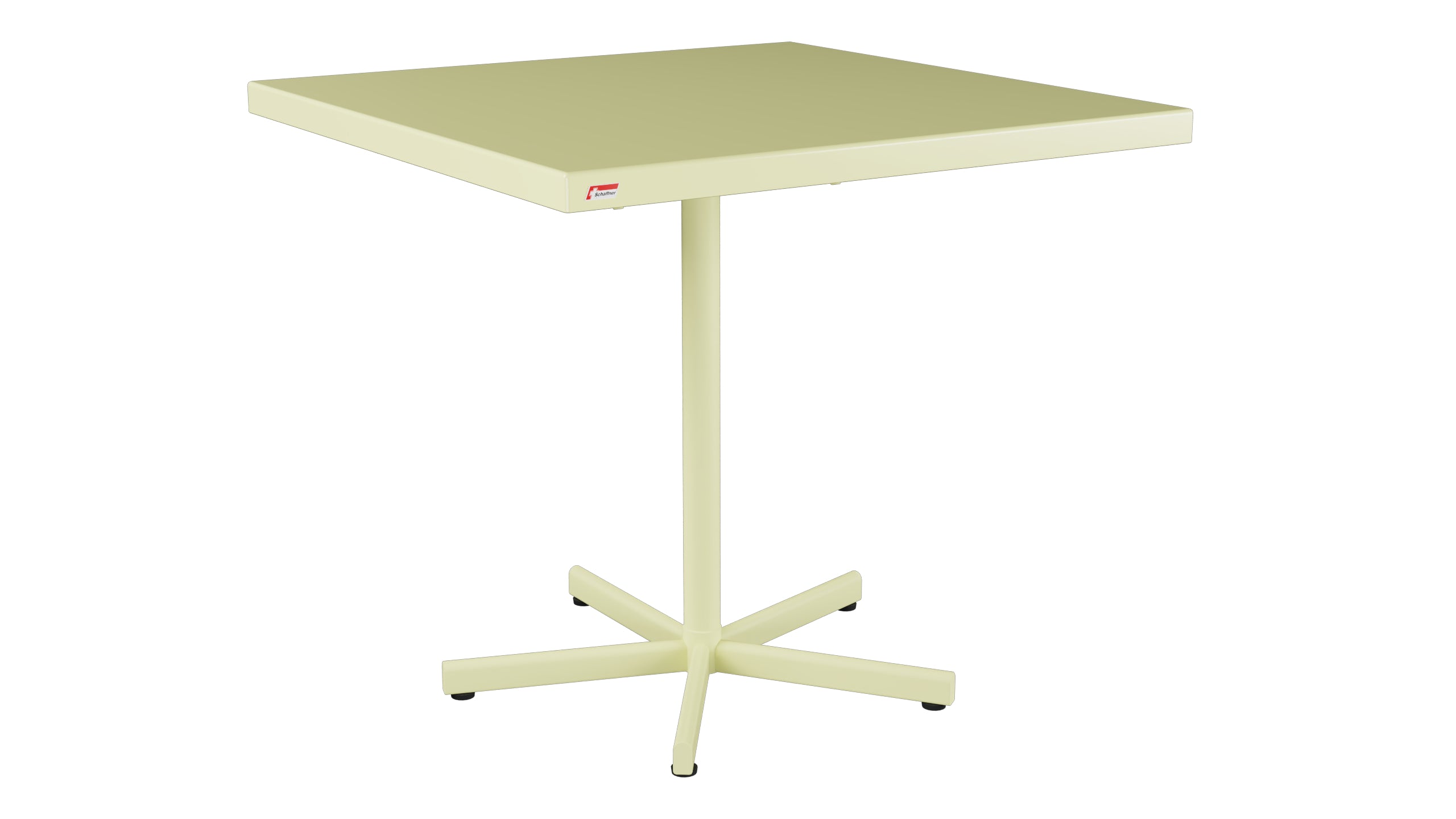 Bodensee Glasfaser-Gartentisch 80x80 klappbar in Buchsbaumgelb präsentiert im Onlineshop von KAQTU Design AG. Gartentisch ist von Schaffner