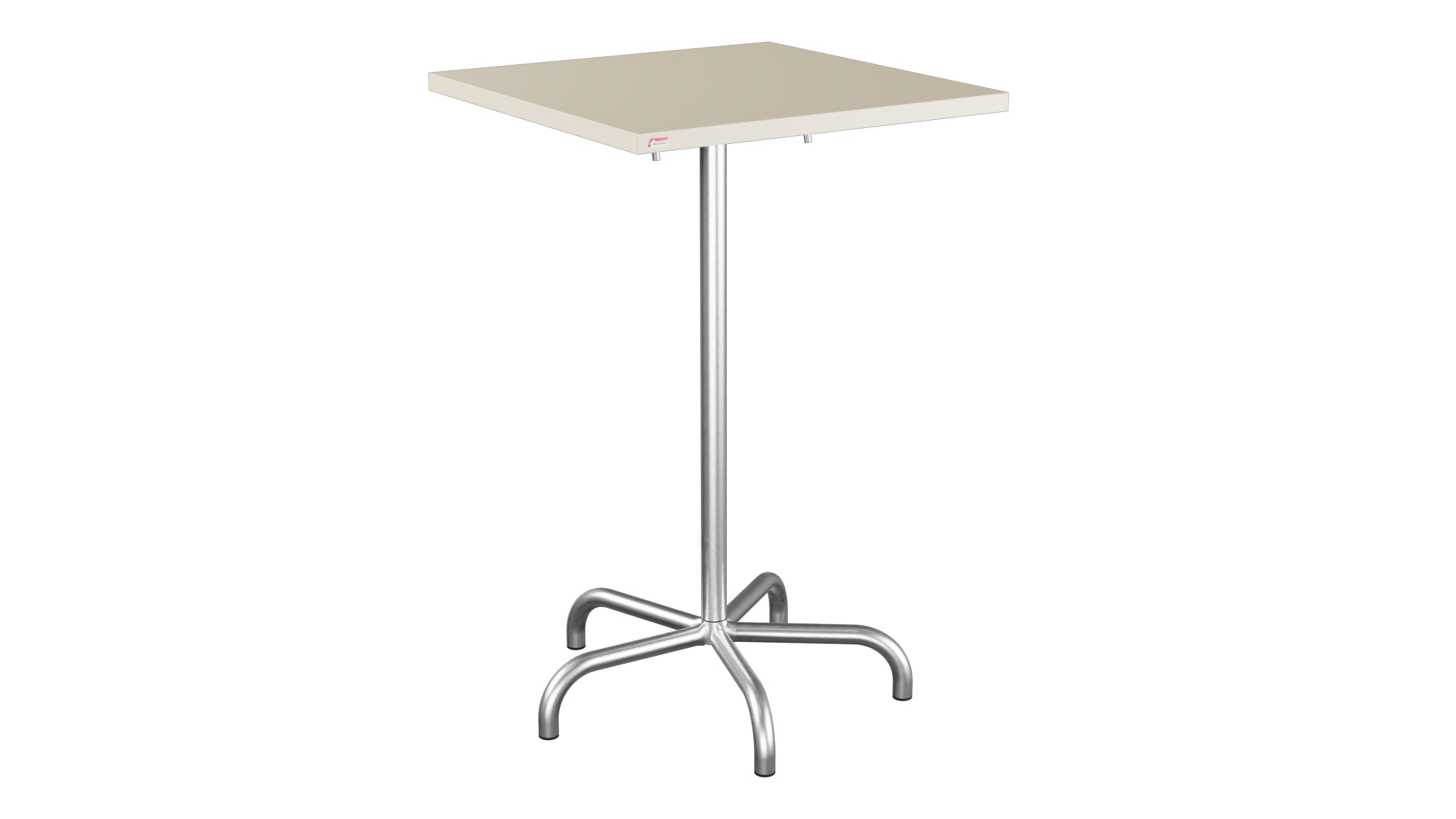 Säntis Metall-Stehtisch Outdoor 70x70 / 110 klappbar in Pastellsand präsentiert im Onlineshop von KAQTU Design AG. Hochtisch Outdoor ist von Schaffner