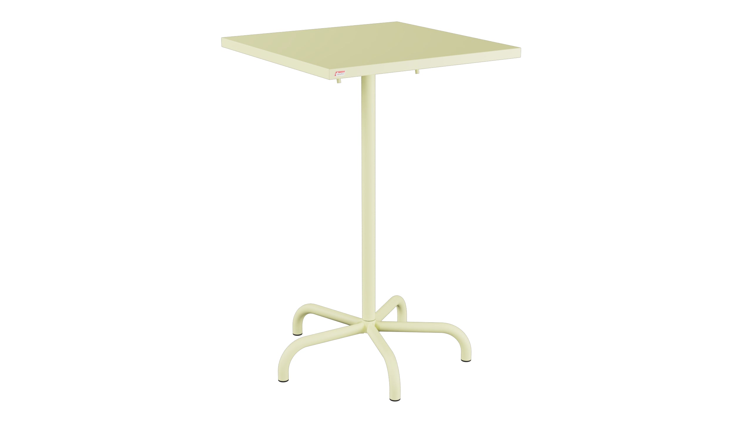 Säntis Metall-Stehtisch Outdoor 70x70 / 110 klappbar in Buchsbaumgelb präsentiert im Onlineshop von KAQTU Design AG. Hochtisch Outdoor ist von Schaffner