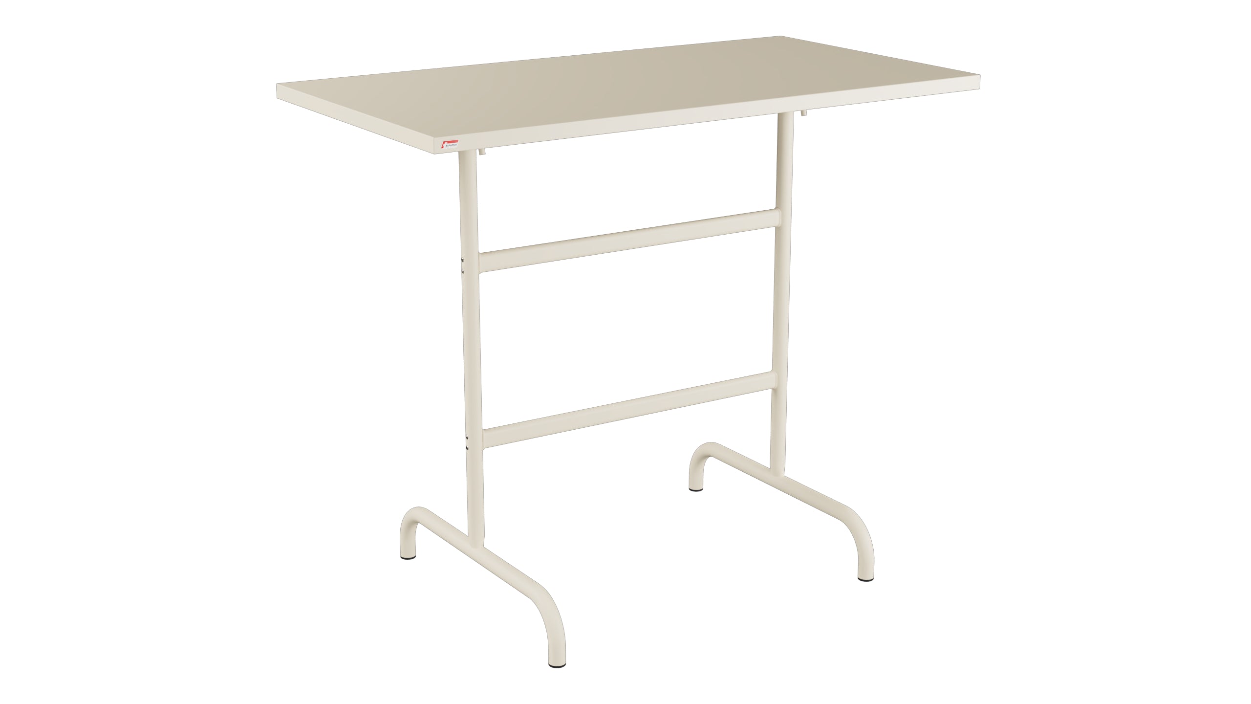 Säntis Metall-Stehtisch Outdoor 130x70 /110 klappbar in Pastellsand präsentiert im Onlineshop von KAQTU Design AG. Hochtisch Outdoor ist von Schaffner