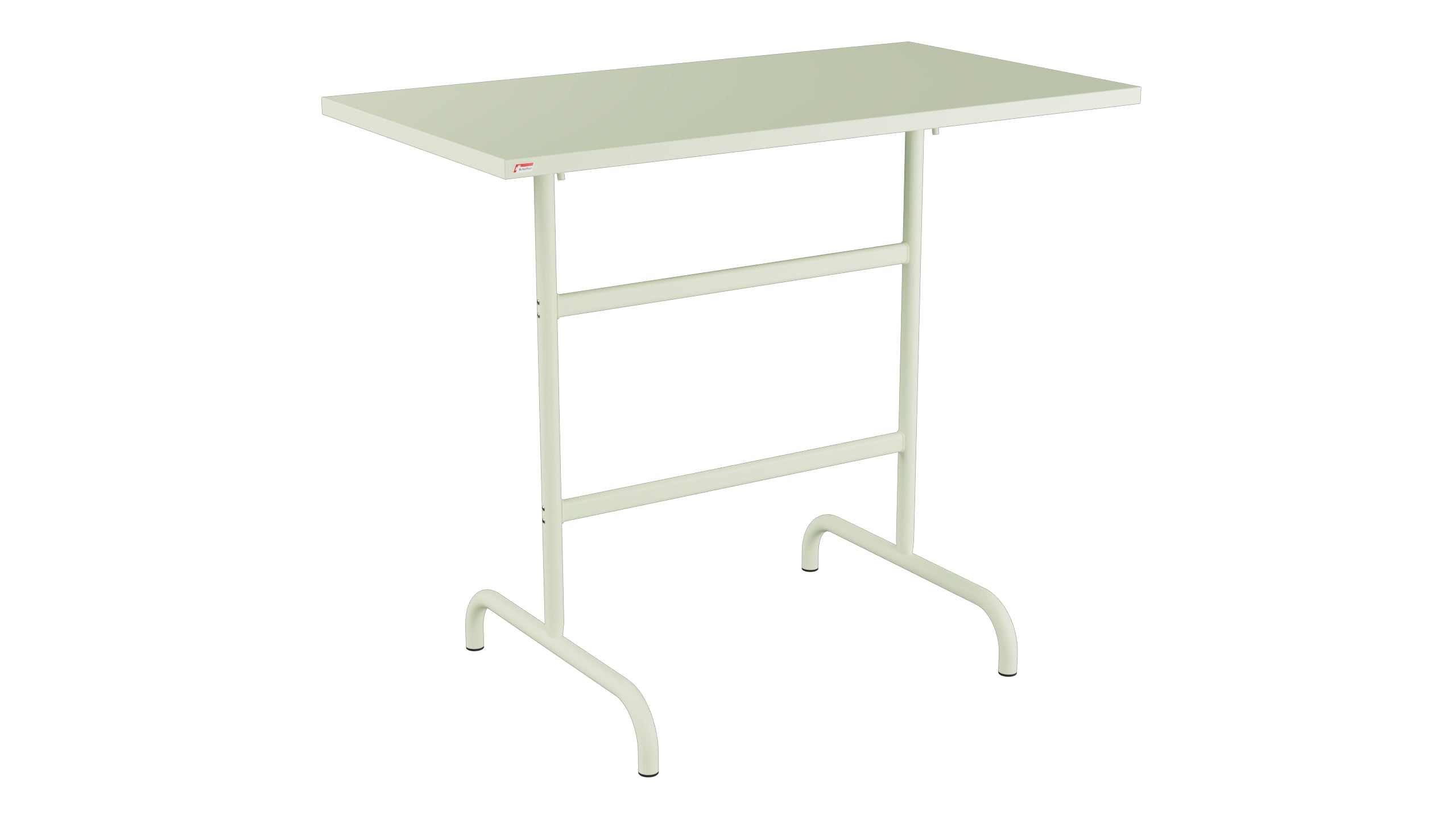 Säntis Metall-Stehtisch Outdoor 130x70 /110 klappbar in Pastellgrün präsentiert im Onlineshop von KAQTU Design AG. Hochtisch Outdoor ist von Schaffner