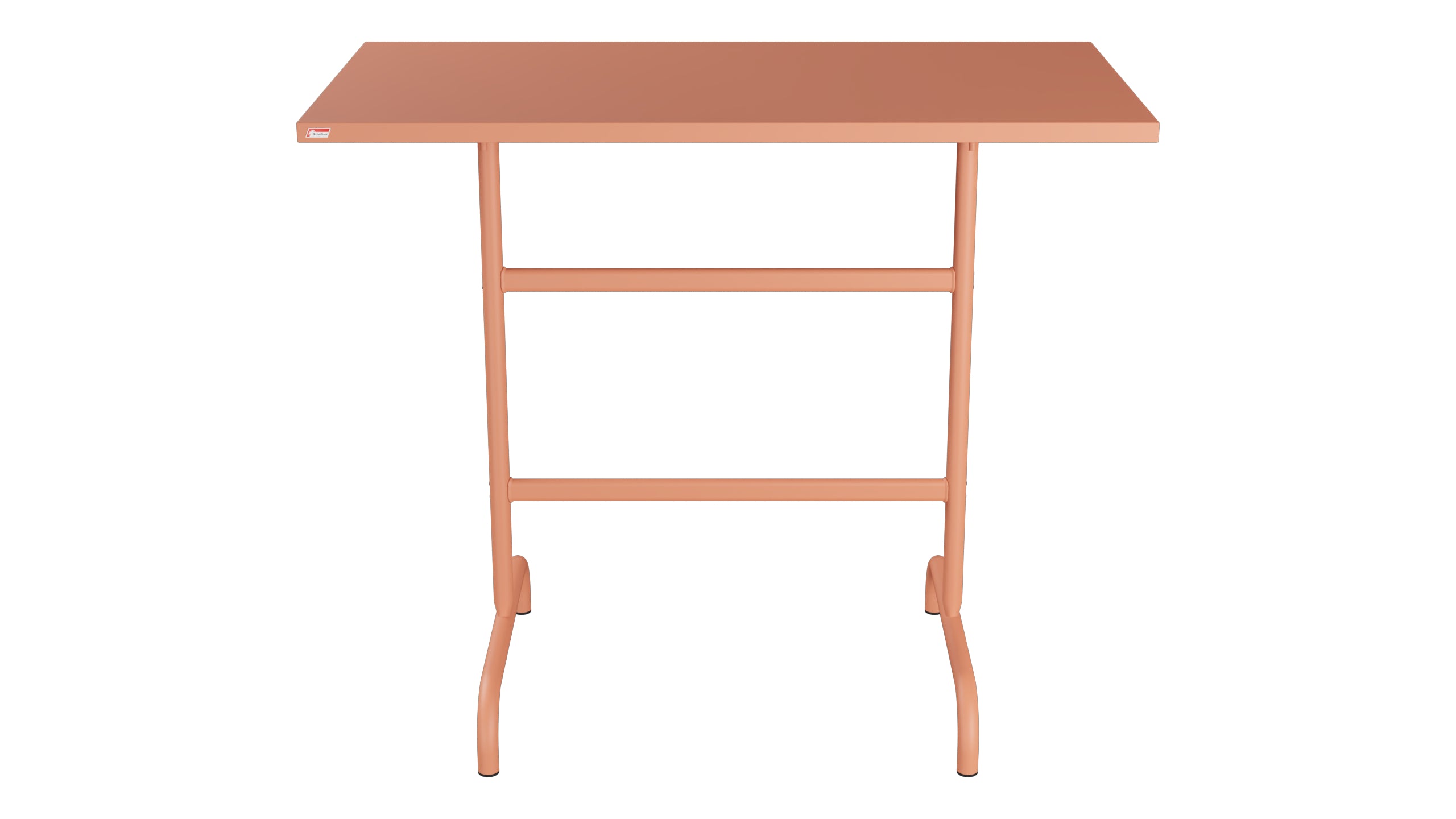 Säntis Metall-Stehtisch Outdoor 130x70 /110 klappbar in Pastellterracotta präsentiert im Onlineshop von KAQTU Design AG. Hochtisch Outdoor ist von Schaffner