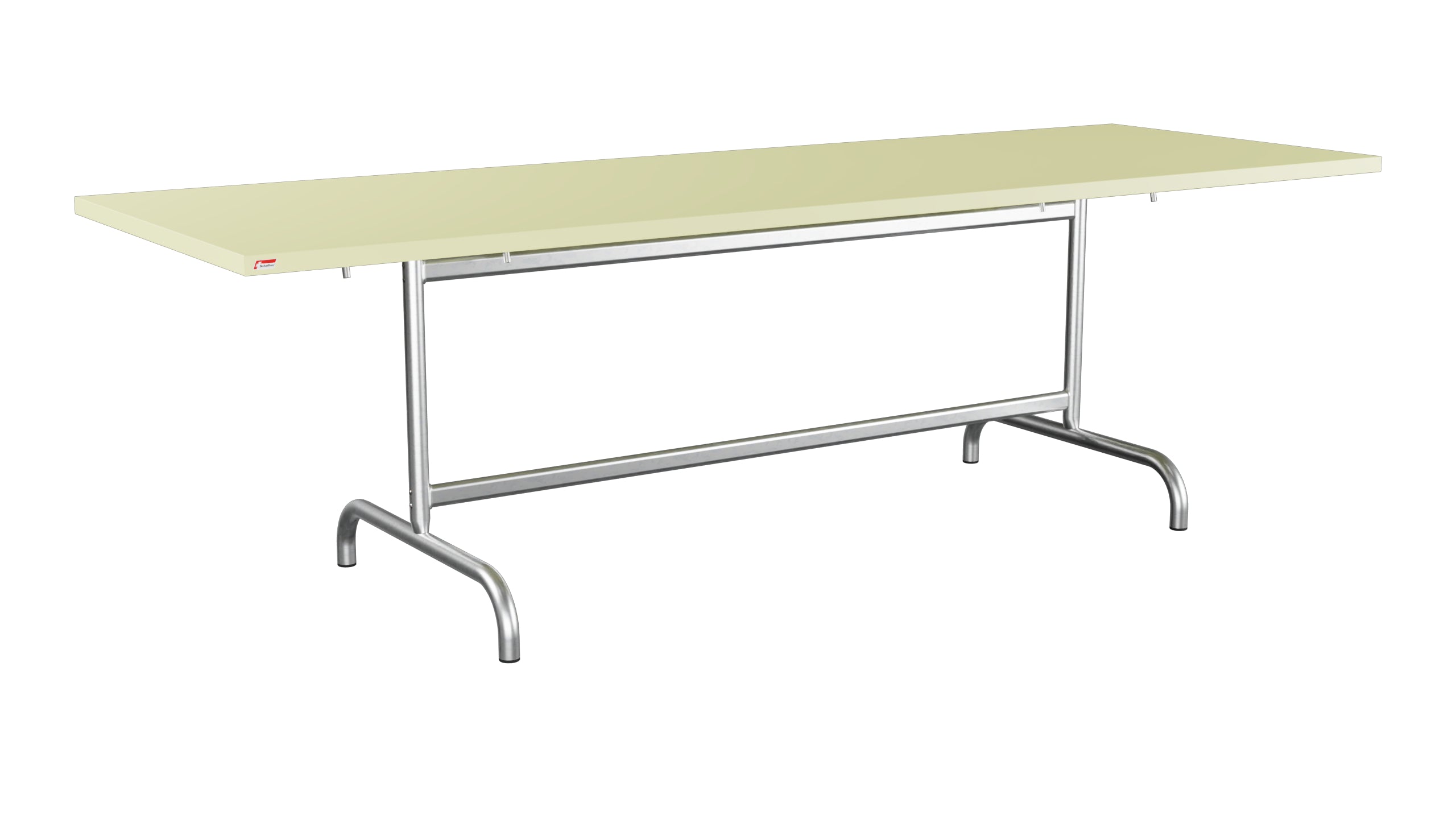 Säntis Metall-Gartentisch 240x80 klappbar in Buchsbaumgelb präsentiert im Onlineshop von KAQTU Design AG. Gartentisch ist von Schaffner