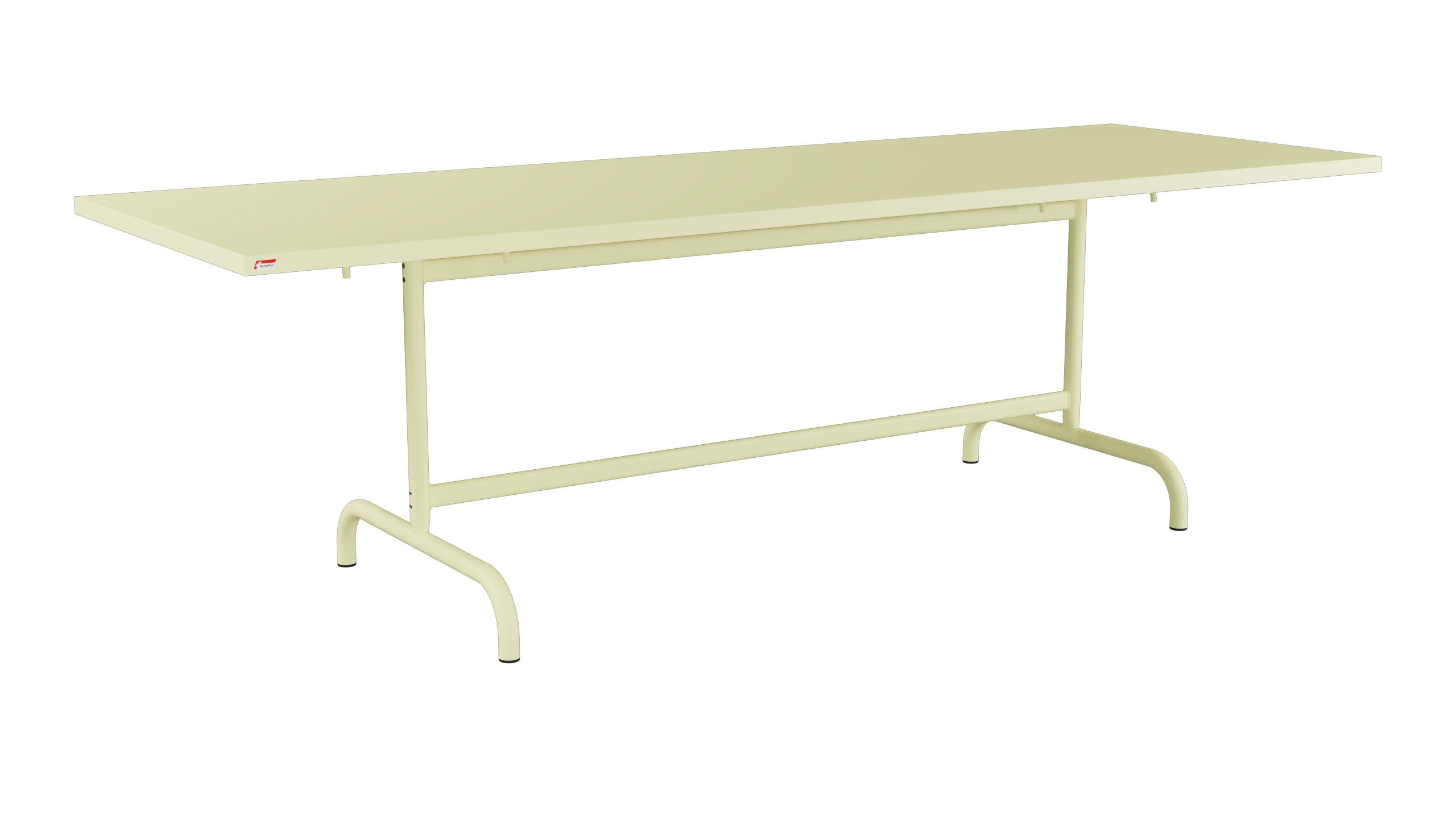 Säntis Metall-Gartentisch 240x80 klappbar in Buchsbaumgelb präsentiert im Onlineshop von KAQTU Design AG. Gartentisch ist von Schaffner