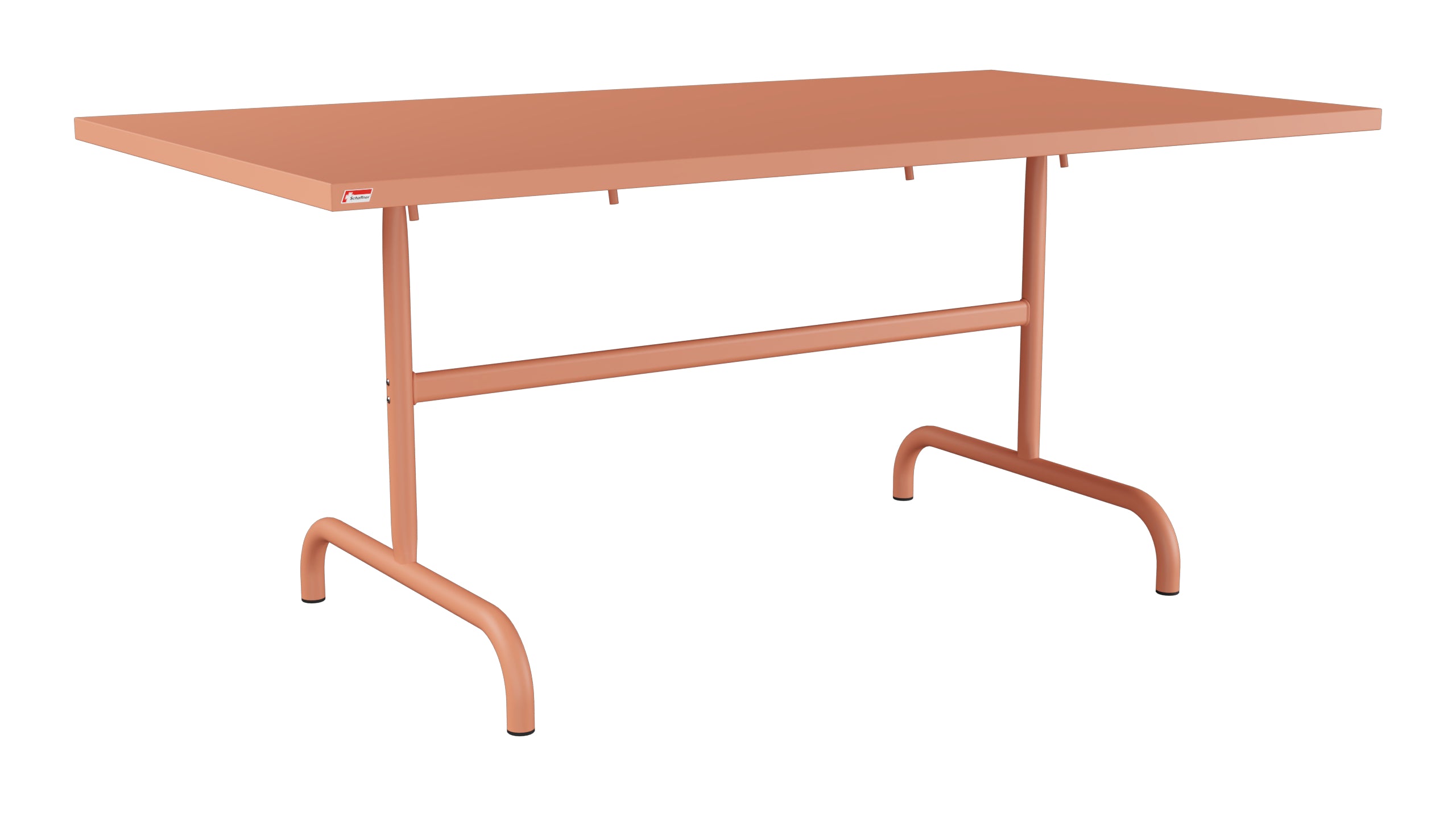 Säntis Metall-Gartentisch 165x90 klappbar in Pastellterracotta präsentiert im Onlineshop von KAQTU Design AG. Gartentisch ist von Schaffner