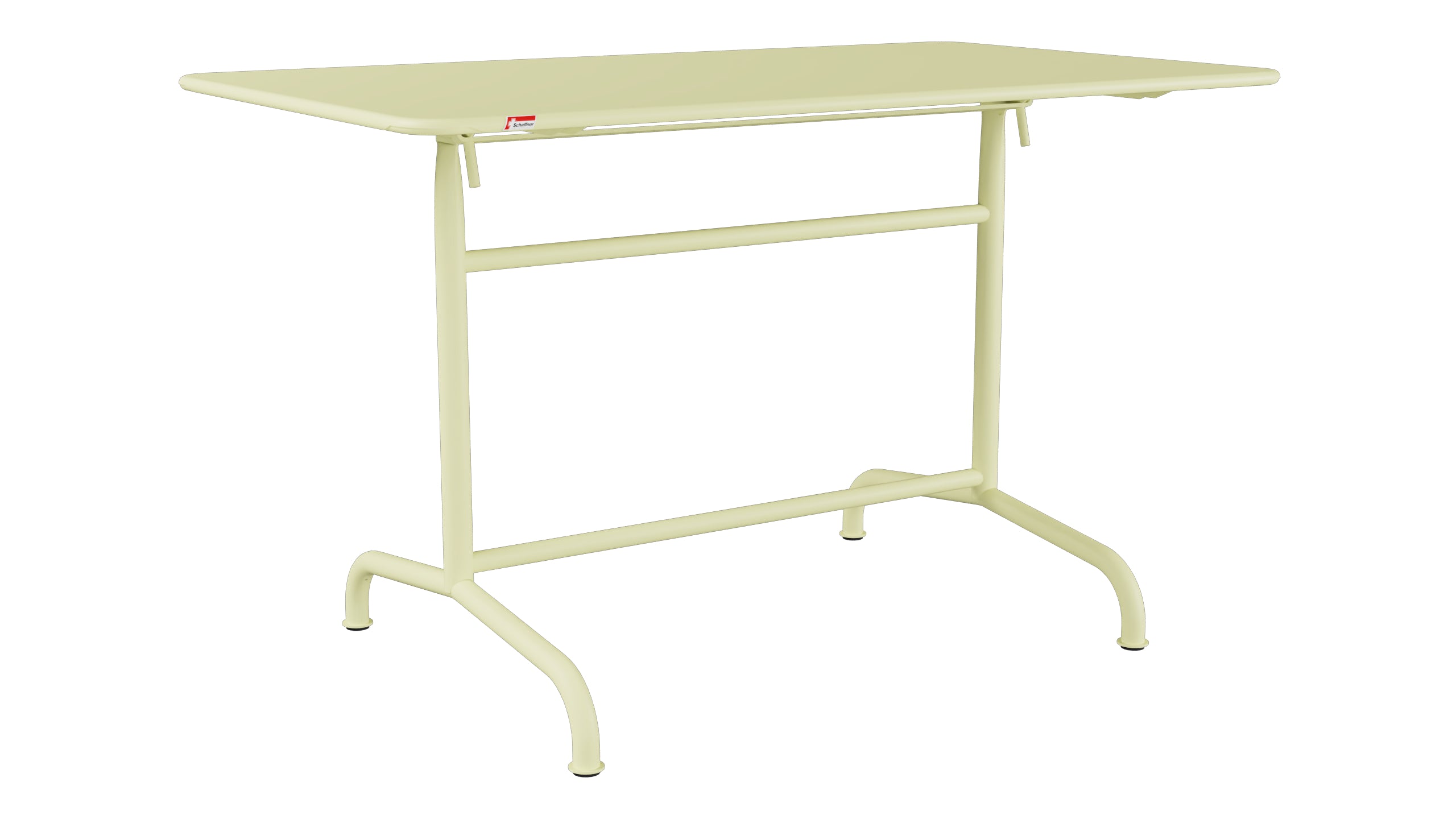 Rigi Metall-Gartentisch 120x70 klappbar in Buchsbaumgelb präsentiert im Onlineshop von KAQTU Design AG. Gartentisch ist von Schaffner