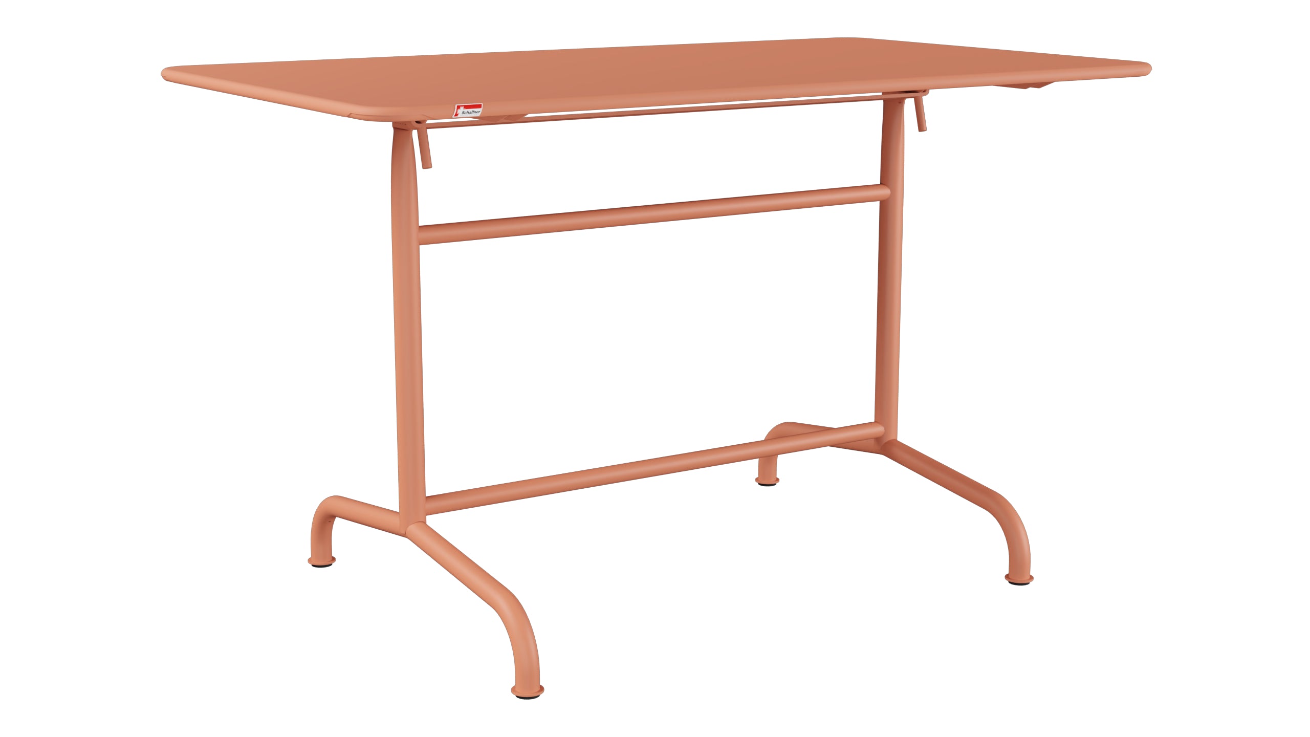 Rigi Metall-Gartentisch 120x70 klappbar in Pastellterracotta präsentiert im Onlineshop von KAQTU Design AG. Gartentisch ist von Schaffner