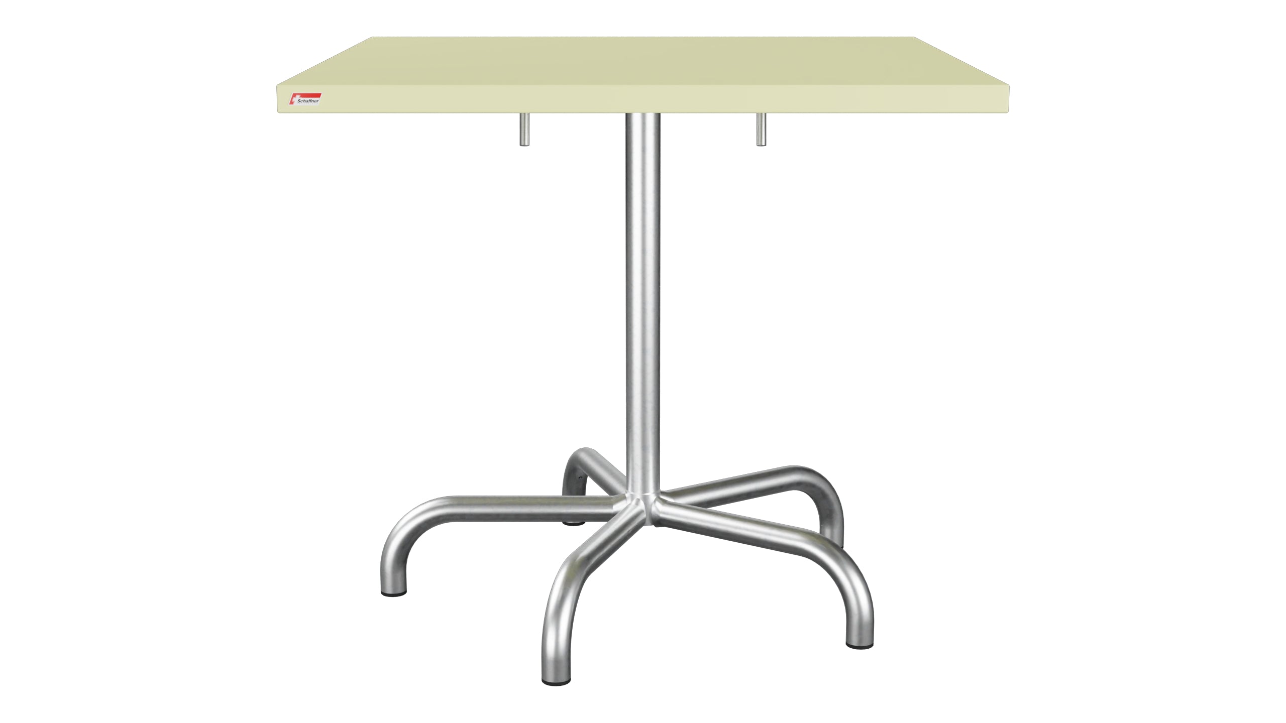 Säntis Metall-Gartentisch 80x80 klappbar in Buchsbaumgelb präsentiert im Onlineshop von KAQTU Design AG. Gartentisch ist von Schaffner