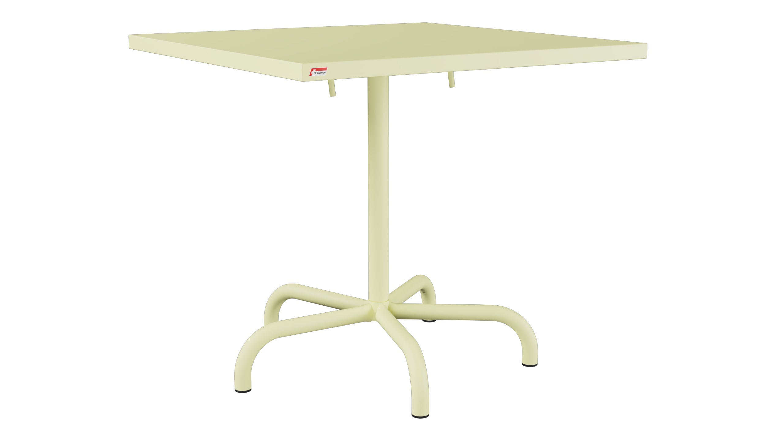 Säntis Metall-Gartentisch 80x80 klappbar in Buchsbaumgelb präsentiert im Onlineshop von KAQTU Design AG. Gartentisch ist von Schaffner