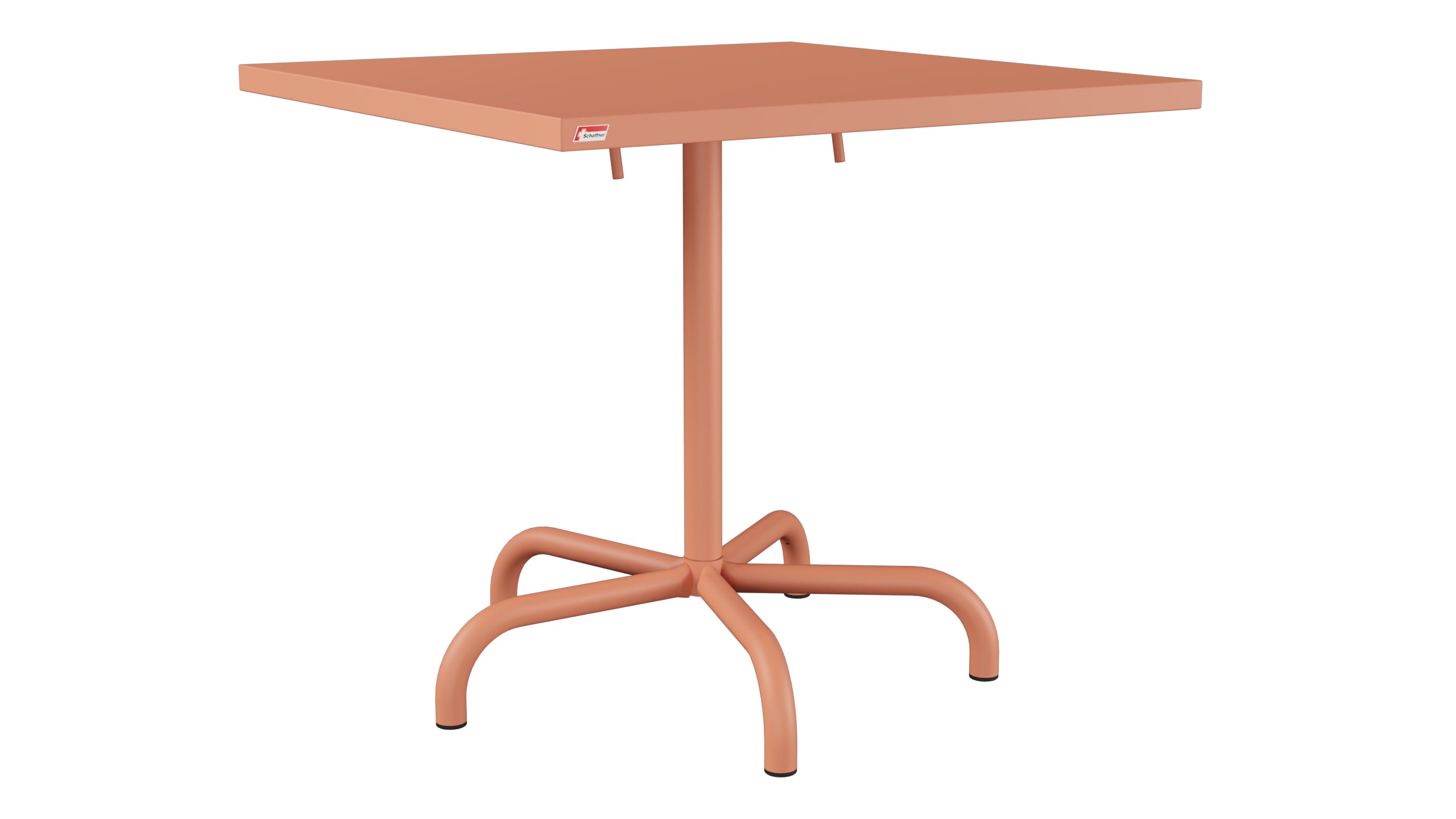 Säntis Metall-Gartentisch 80x80 klappbar in Pastellterracotta präsentiert im Onlineshop von KAQTU Design AG. Gartentisch ist von Schaffner