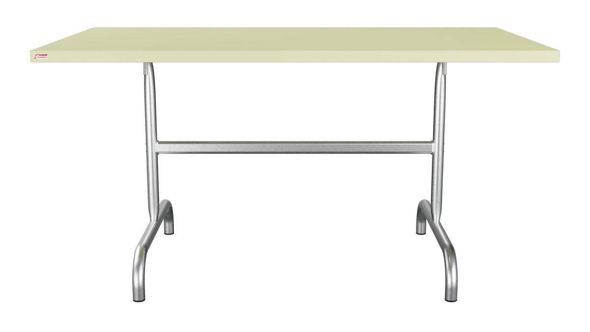 Säntis Metall-Gartentisch 140x80 klappbar in Buchsbaumgelb präsentiert im Onlineshop von KAQTU Design AG. Gartentisch ist von Schaffner