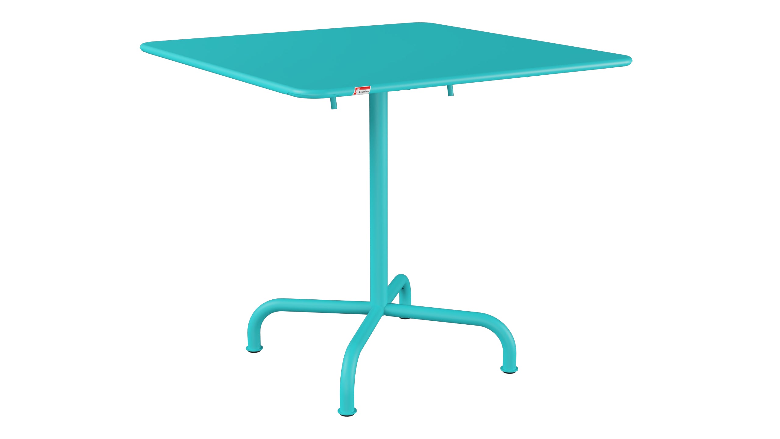 Rigi Metall-Gartentisch 80x80 klappbar in Türkis präsentiert im Onlineshop von KAQTU Design AG. Gartentisch ist von Schaffner