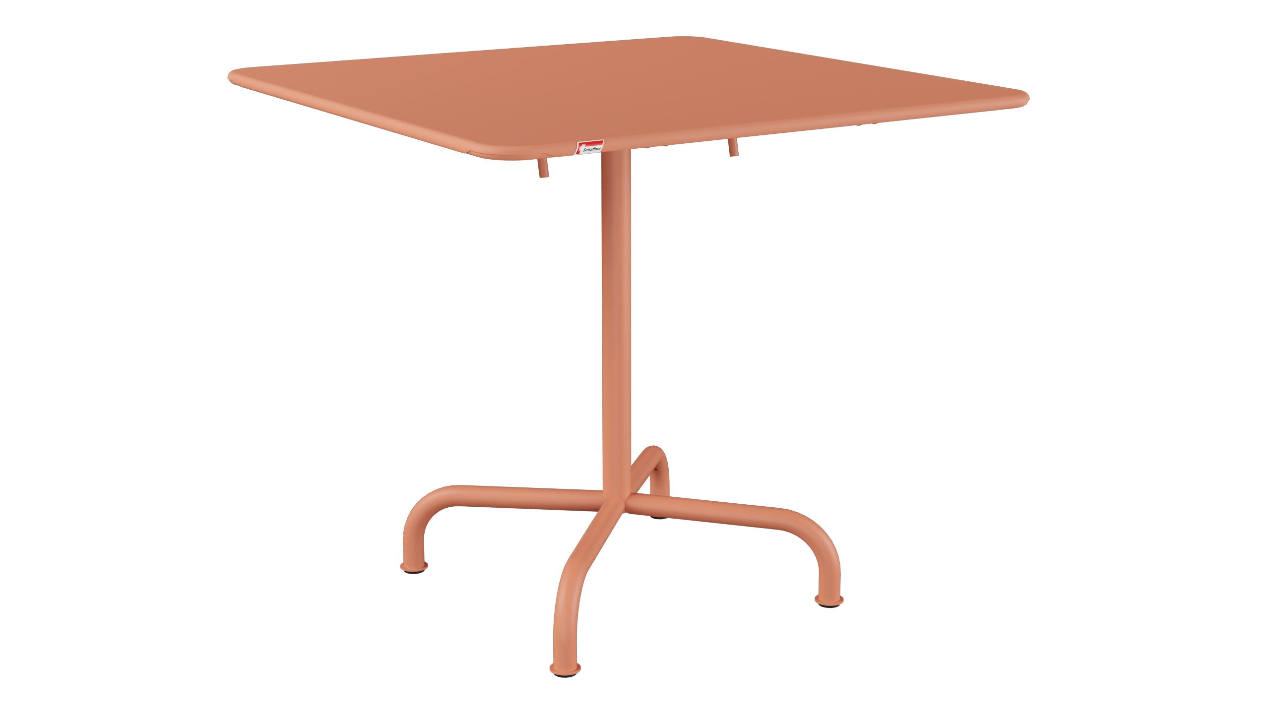 Rigi Metall-Gartentisch 80x80 klappbar in Pastellterracotta präsentiert im Onlineshop von KAQTU Design AG. Gartentisch ist von Schaffner