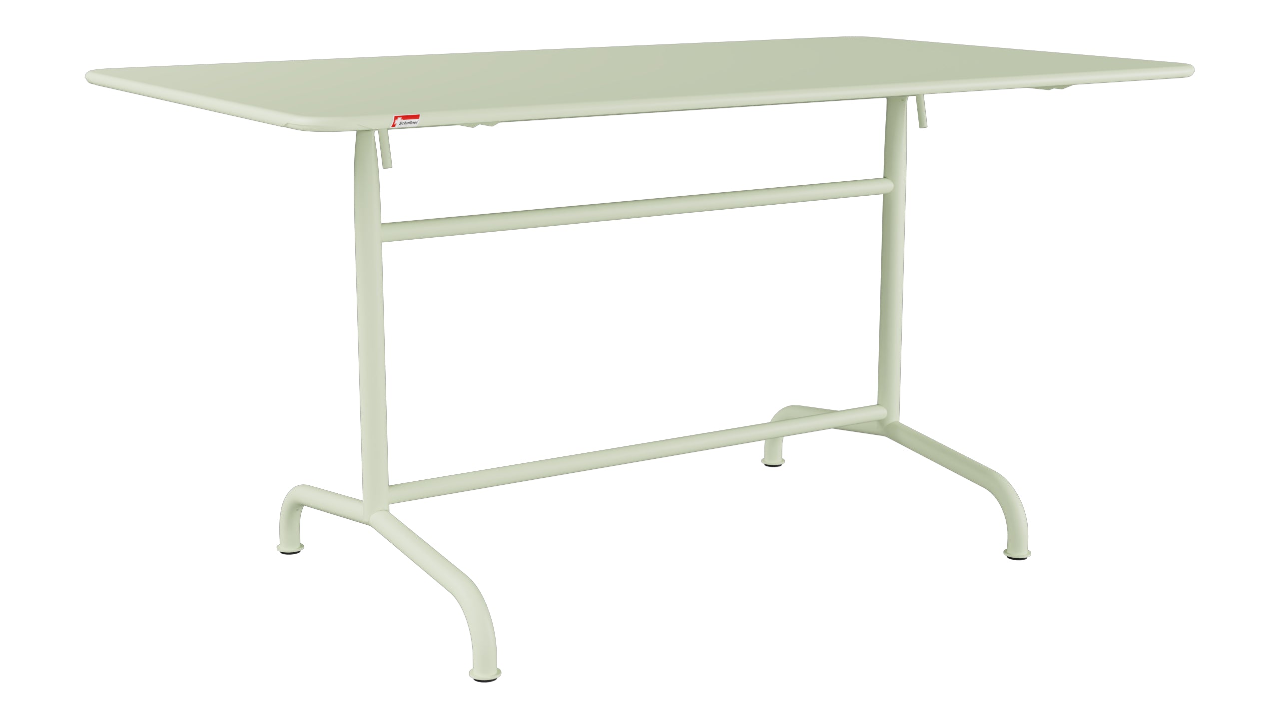 Rigi Metall-Gartentisch 140x80 klappbar in Pastellgrün präsentiert im Onlineshop von KAQTU Design AG. Gartentisch ist von Schaffner
