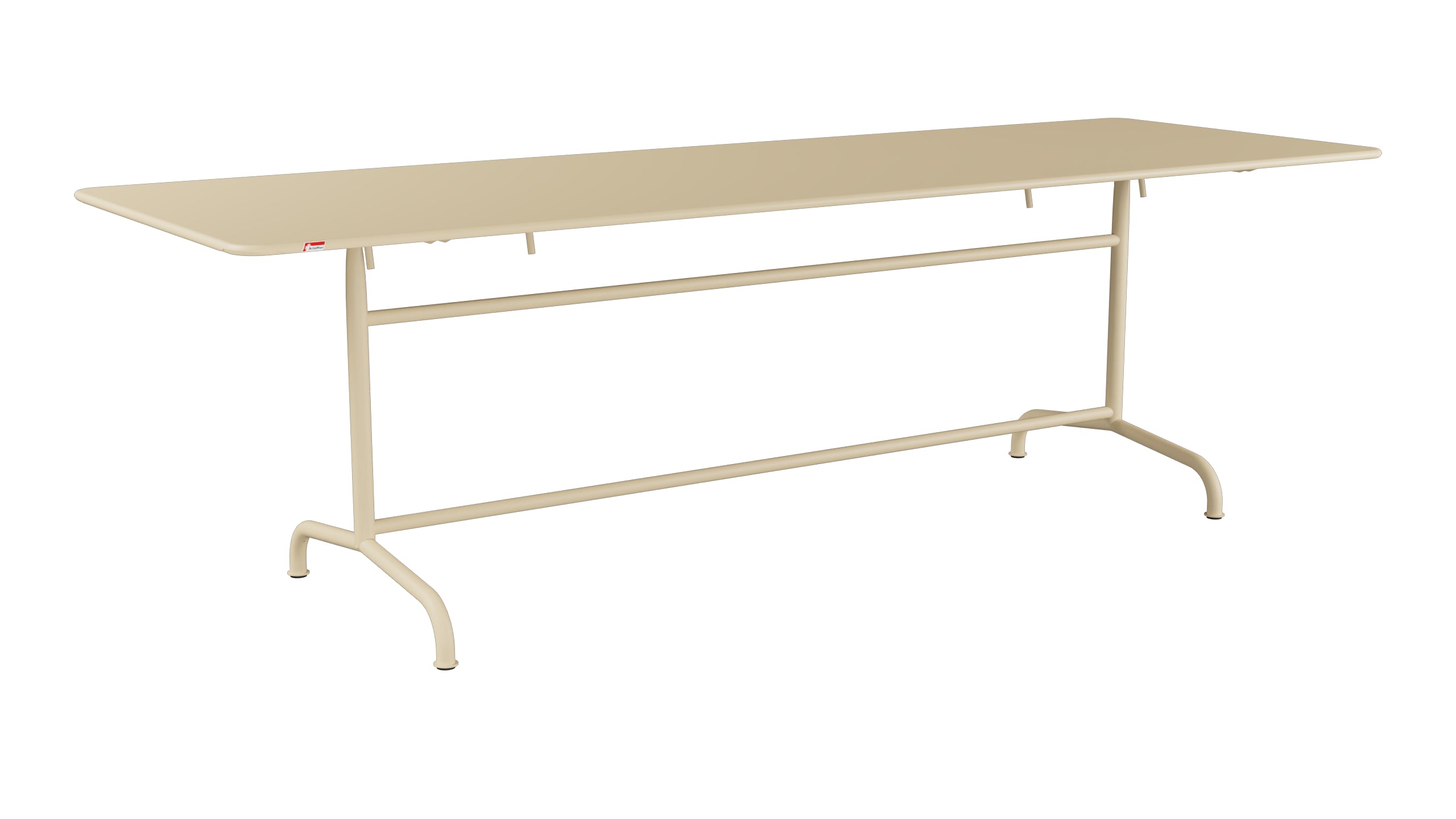 Rigi Metall-Gartentisch 240x80 klappbar in Pastellbraun präsentiert im Onlineshop von KAQTU Design AG. Gartentisch ist von Schaffner