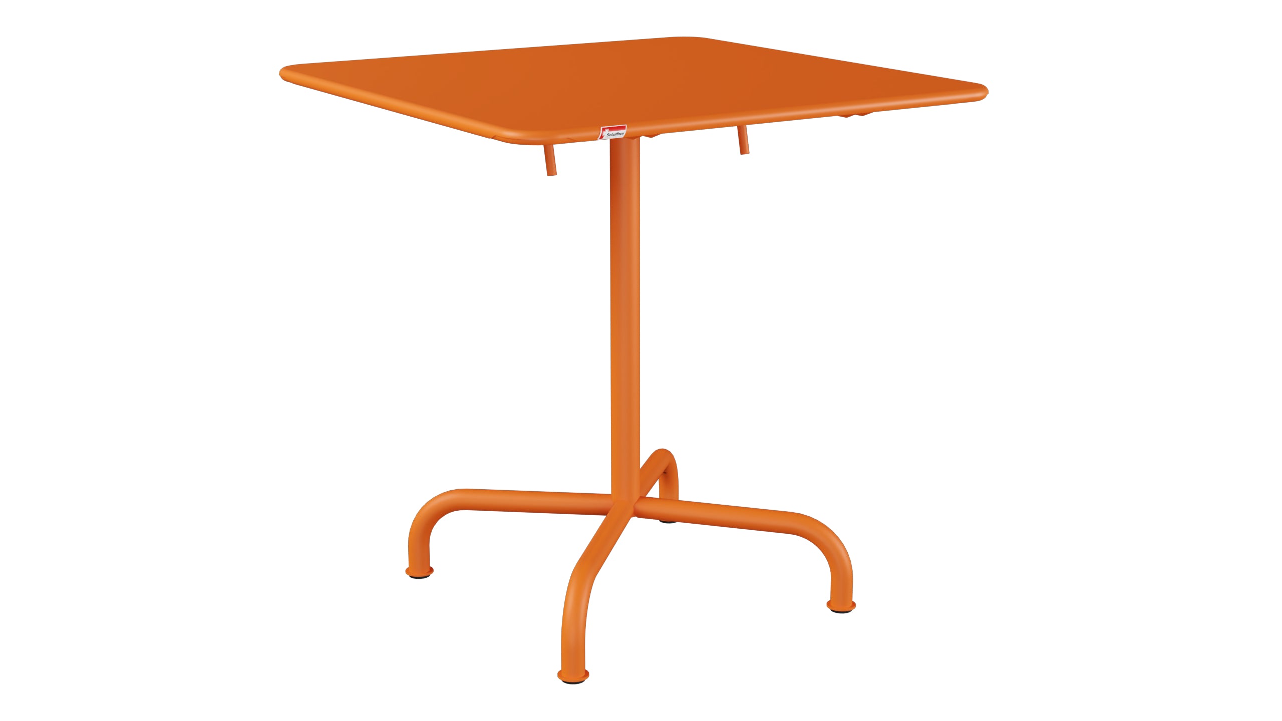 Rigi Metall-Gartentisch 70x70 klappbar in Orange präsentiert im Onlineshop von KAQTU Design AG. Gartentisch ist von Schaffner