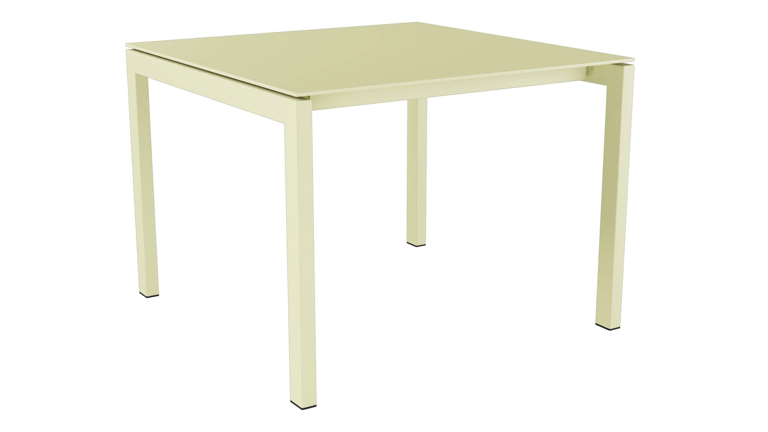 Luzern Glasfaser-Gartentisch 100x100 in Buchsbaumgelb präsentiert im Onlineshop von KAQTU Design AG. Gartentisch ist von Schaffner