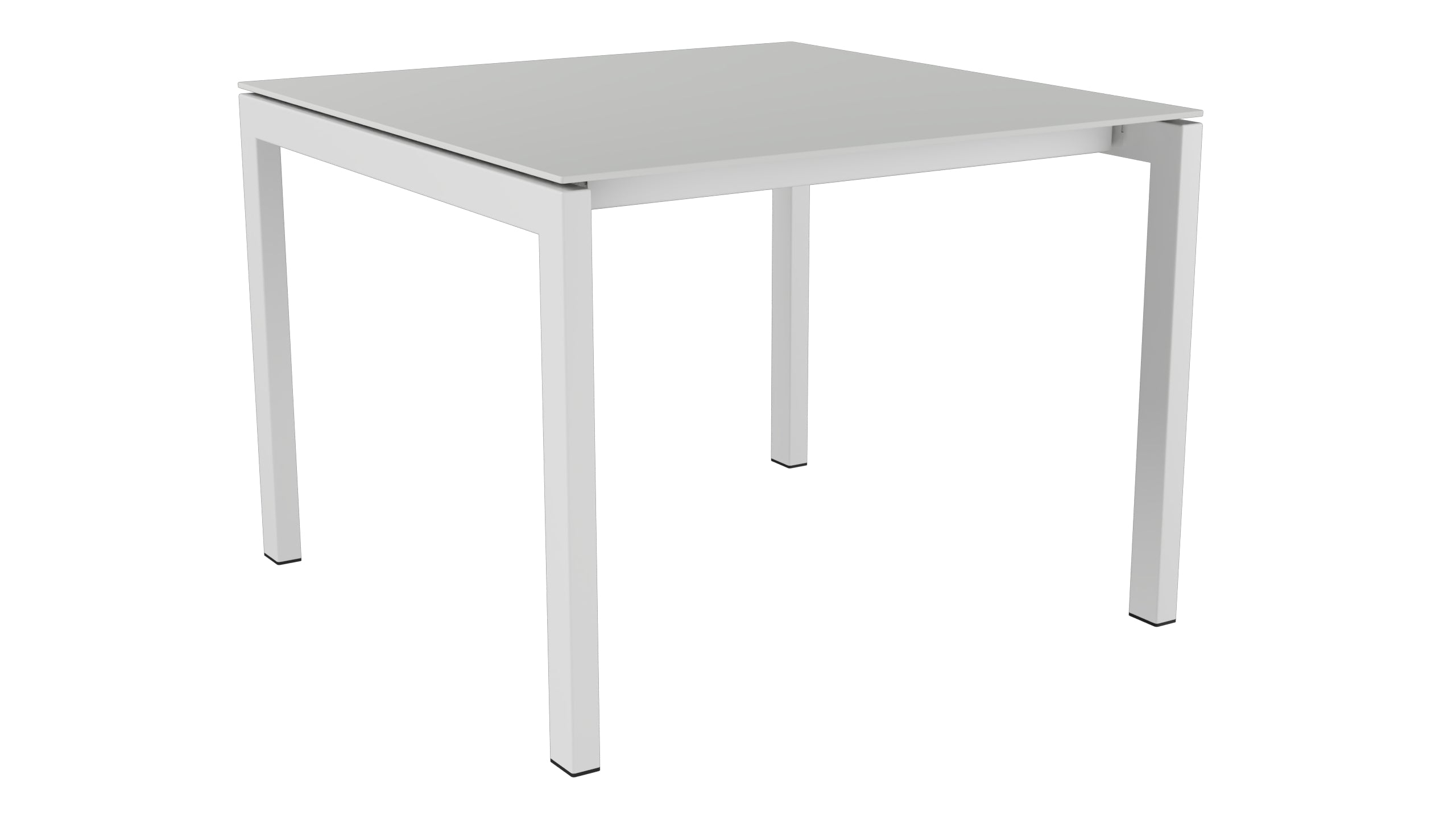 Luzern Glasfaser-Gartentisch 100x100 in Alusilber präsentiert im Onlineshop von KAQTU Design AG. Gartentisch ist von Schaffner