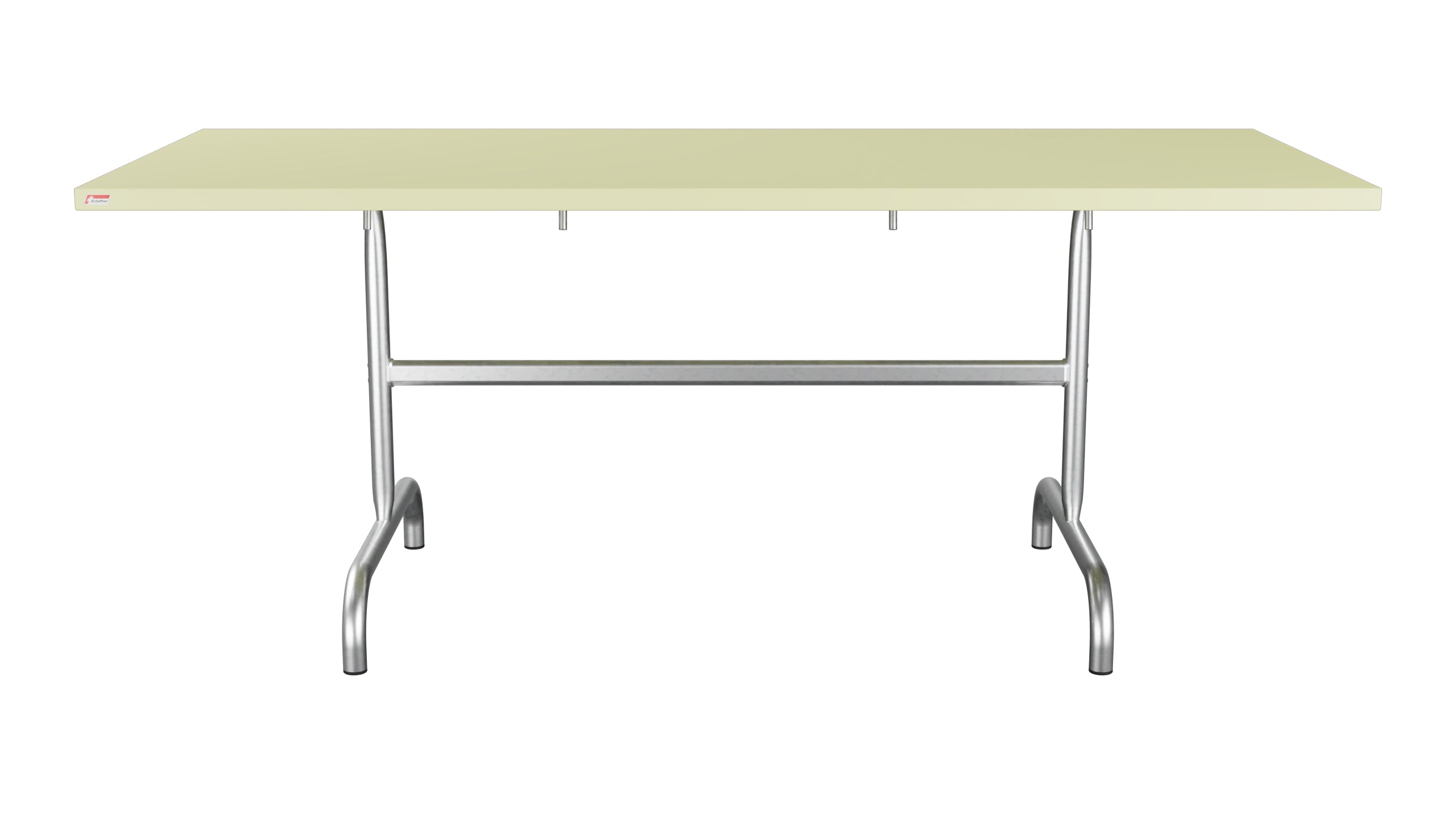 Säntis Metall-Gartentisch 180x80 klappbar in Buchsbaumgelb präsentiert im Onlineshop von KAQTU Design AG. Gartentisch ist von Schaffner