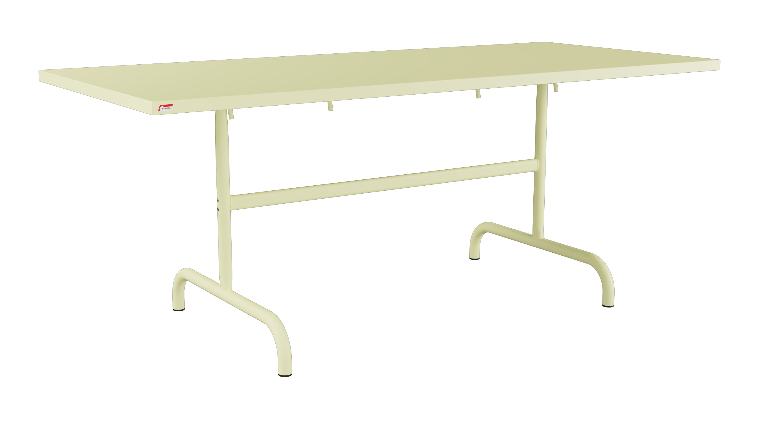 Säntis Metall-Gartentisch 180x80 klappbar in Buchsbaumgelb präsentiert im Onlineshop von KAQTU Design AG. Gartentisch ist von Schaffner