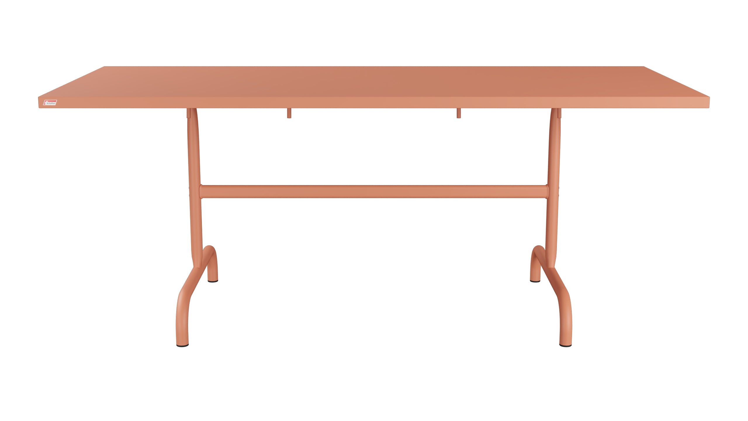 Säntis Metall-Gartentisch 180x80 klappbar in Pastellterracotta präsentiert im Onlineshop von KAQTU Design AG. Gartentisch ist von Schaffner