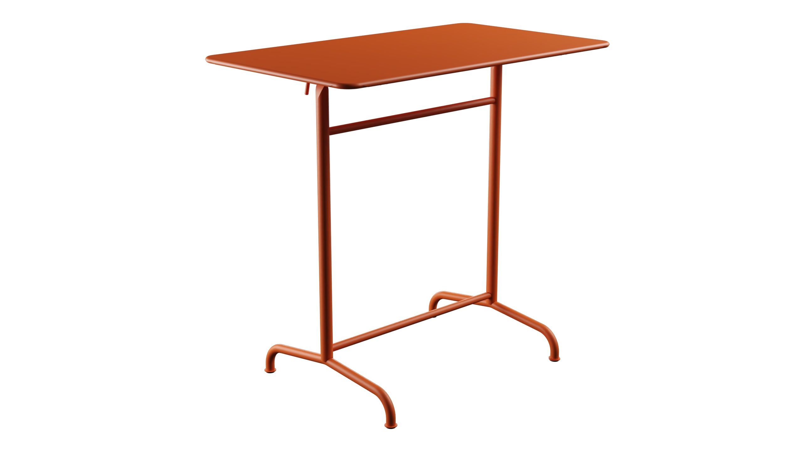 Rigi Metall-Stehtisch Outdoor 120x70 / 110 klappbar in Orange präsentiert im Onlineshop von KAQTU Design AG. Hochtisch Outdoor ist von Schaffner