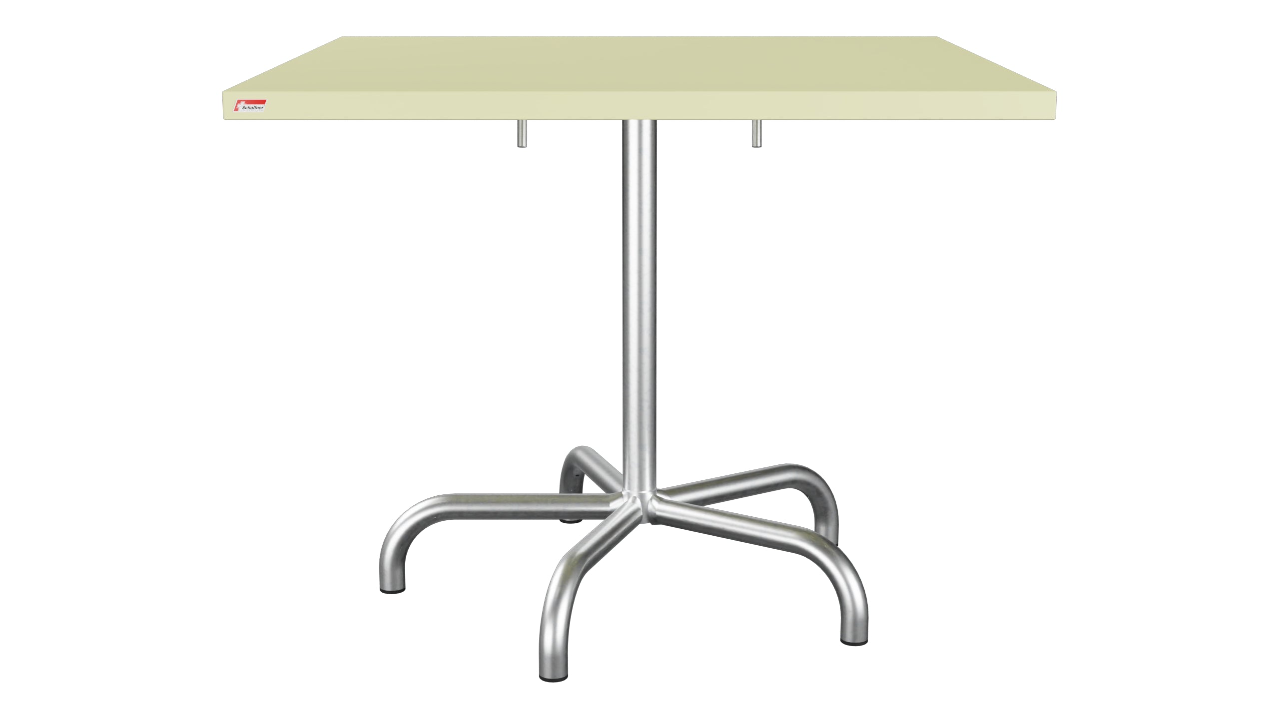 Säntis Metall-Gartentisch 90x90 klappbar in Buchsbaumgelb präsentiert im Onlineshop von KAQTU Design AG. Gartentisch ist von Schaffner