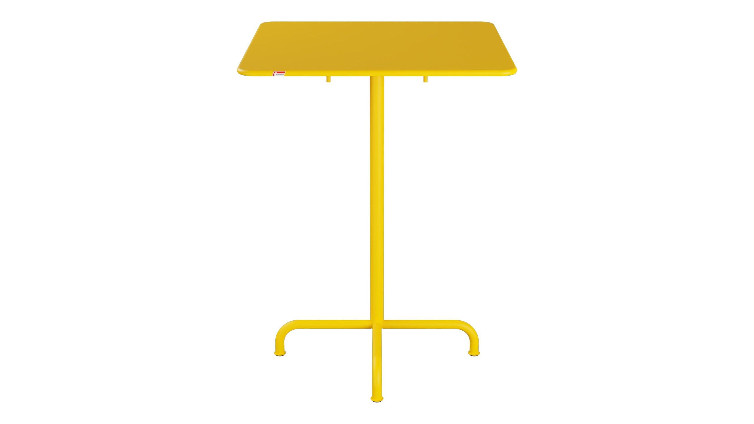 Rigi Metall-Stehtisch Outdoor 80x80 / 110 klappbar  in Gelb präsentiert im Onlineshop von KAQTU Design AG. Hochtisch Outdoor ist von Schaffner