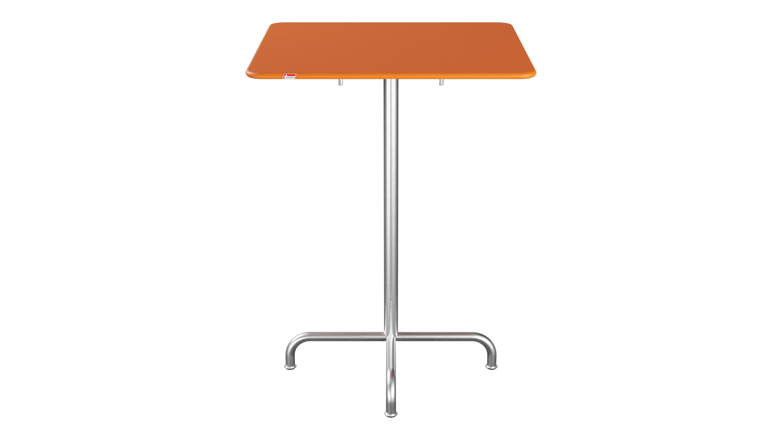 Rigi Metall-Stehtisch Outdoor 80x80 / 110 klappbar  in Orange präsentiert im Onlineshop von KAQTU Design AG. Hochtisch Outdoor ist von Schaffner
