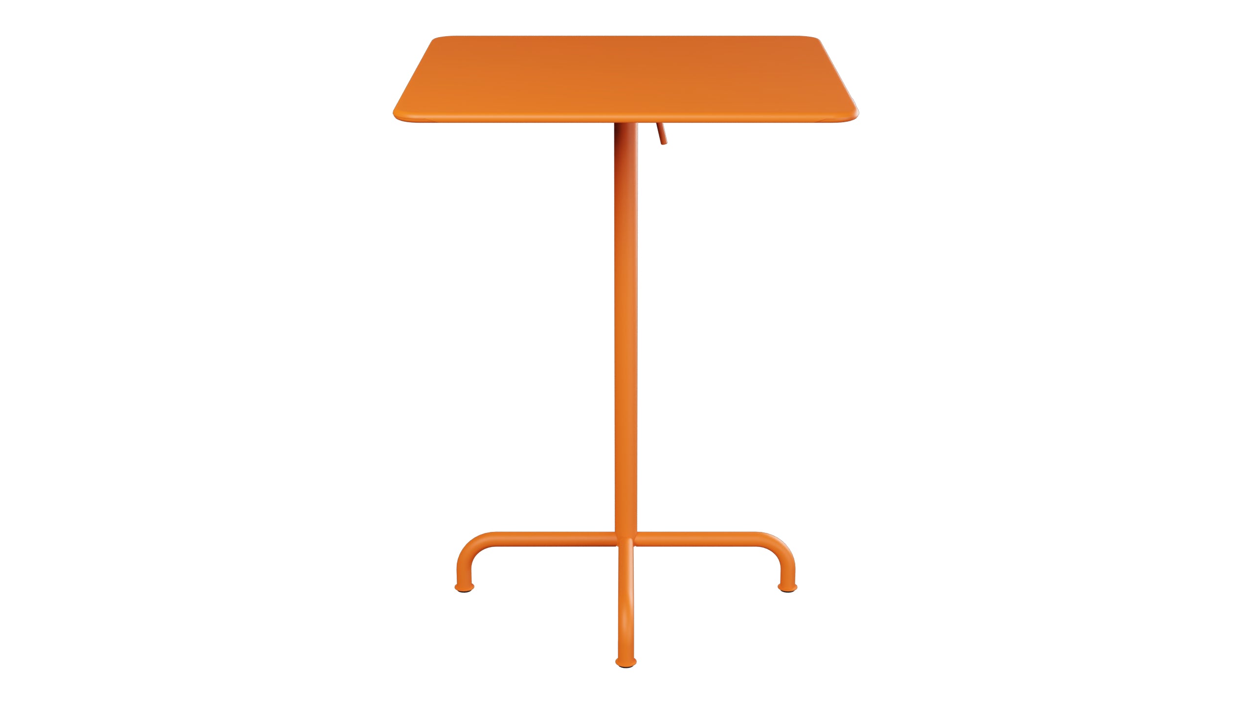 Rigi Metall-Stehtisch Outdoor 80x80 / 110 klappbar  in Orange präsentiert im Onlineshop von KAQTU Design AG. Hochtisch Outdoor ist von Schaffner