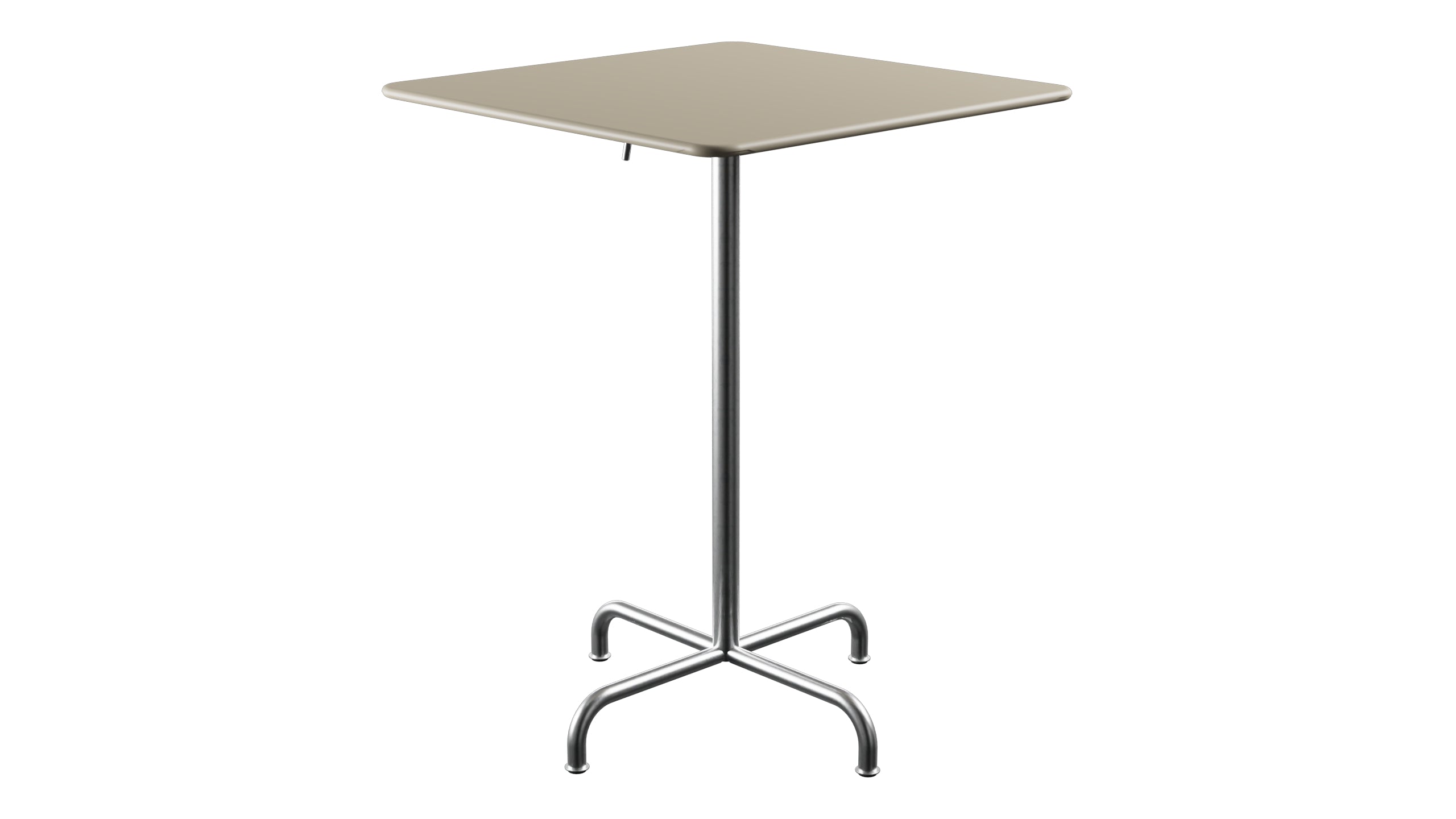 Rigi Metall-Stehtisch Outdoor 80x80 / 110 klappbar  in Pastellsand präsentiert im Onlineshop von KAQTU Design AG. Hochtisch Outdoor ist von Schaffner