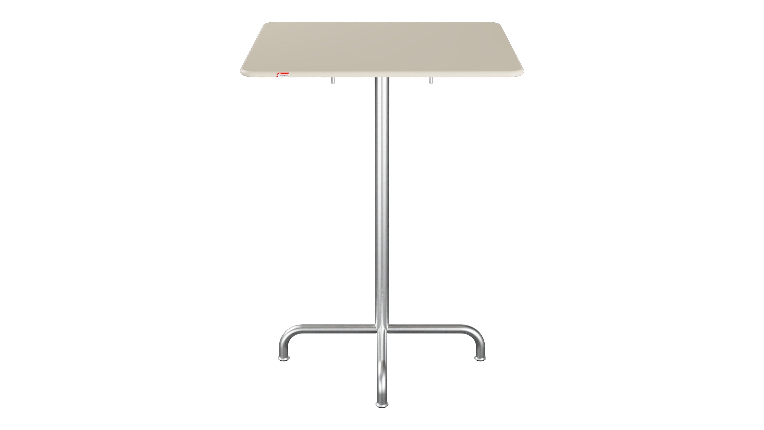 Rigi Metall-Stehtisch Outdoor 80x80 / 110 klappbar  in Pastellsand präsentiert im Onlineshop von KAQTU Design AG. Hochtisch Outdoor ist von Schaffner