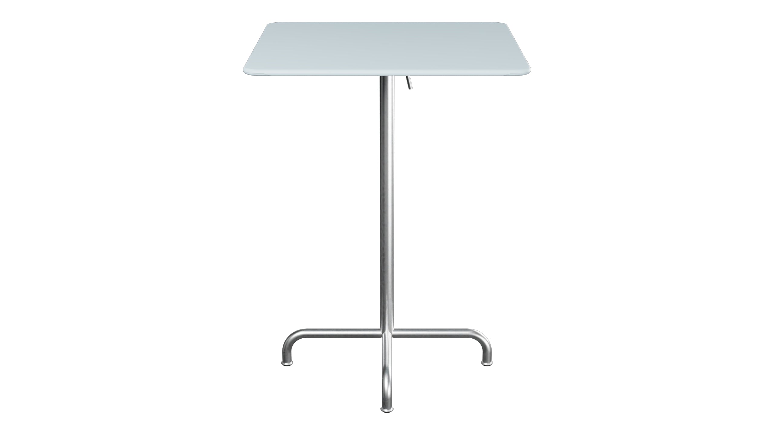 Rigi Metall-Stehtisch Outdoor 80x80 / 110 klappbar  in Pastellblau präsentiert im Onlineshop von KAQTU Design AG. Hochtisch Outdoor ist von Schaffner