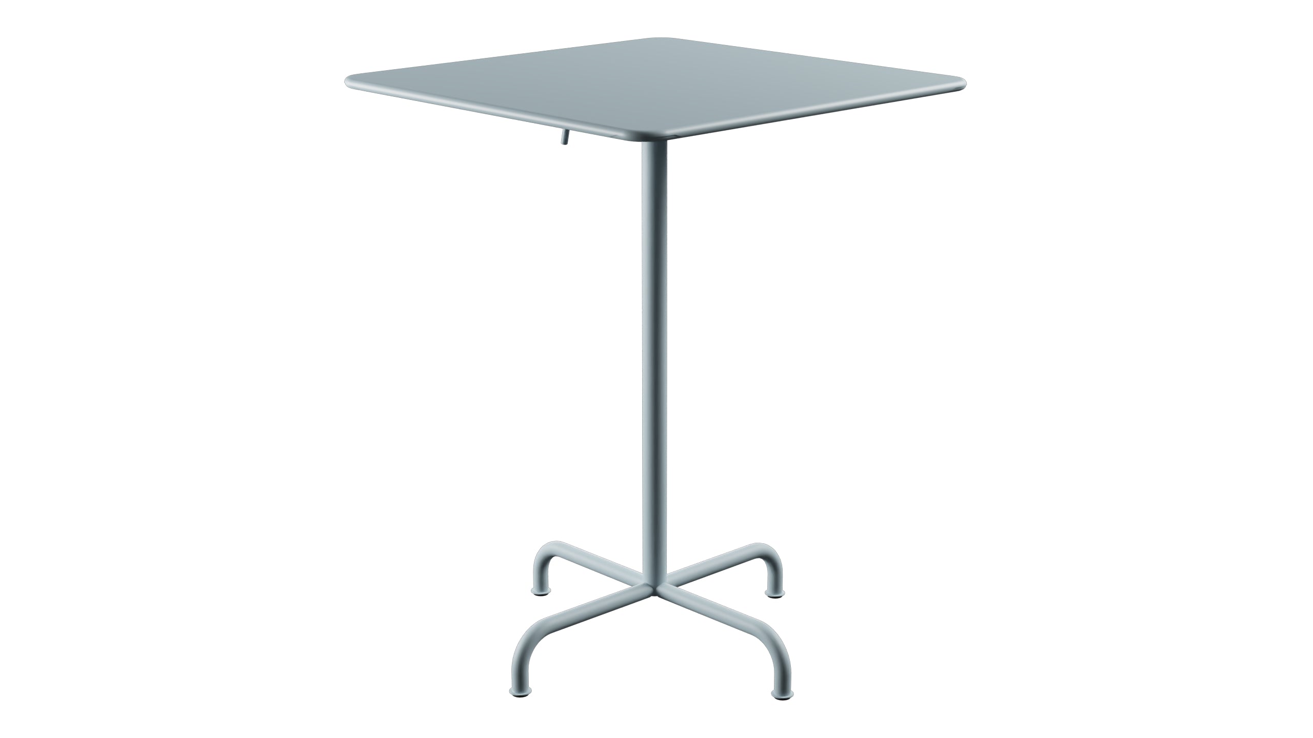 Rigi Metall-Stehtisch Outdoor 80x80 / 110 klappbar  in Pastellblau präsentiert im Onlineshop von KAQTU Design AG. Hochtisch Outdoor ist von Schaffner