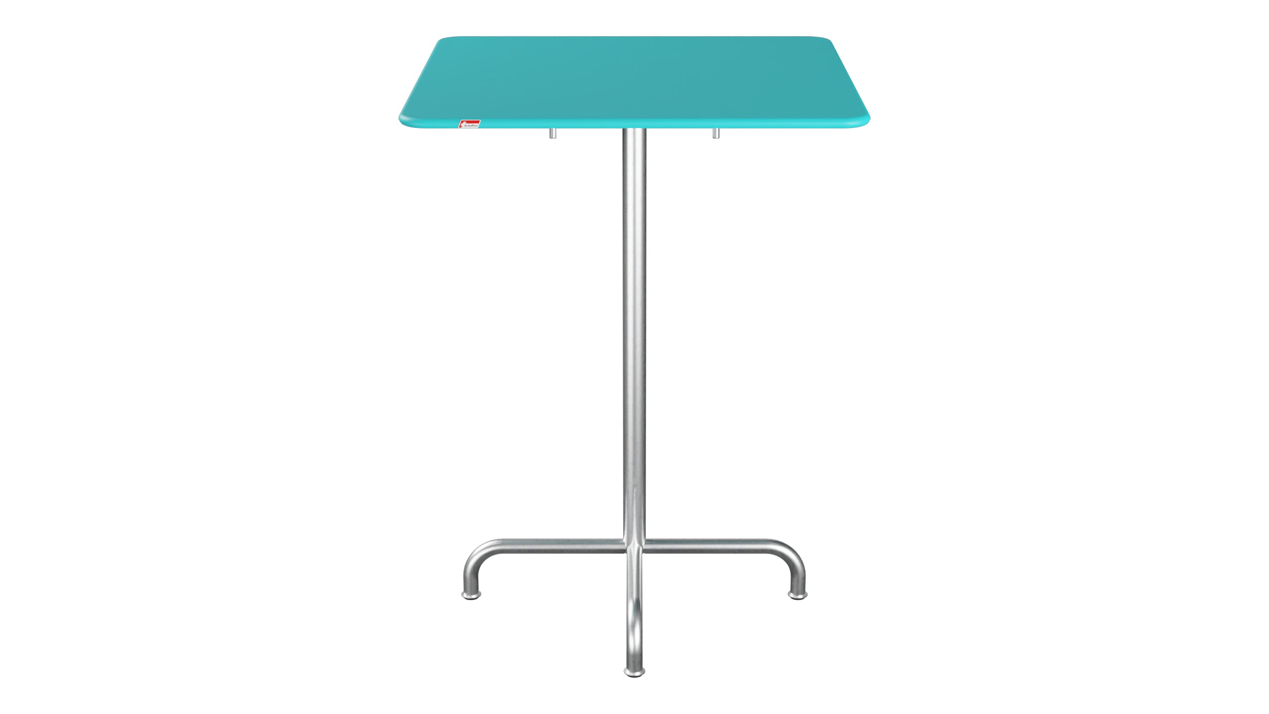 Rigi Metall-Stehtisch Outdoor 80x80 / 110 klappbar  in Türkis präsentiert im Onlineshop von KAQTU Design AG. Hochtisch Outdoor ist von Schaffner