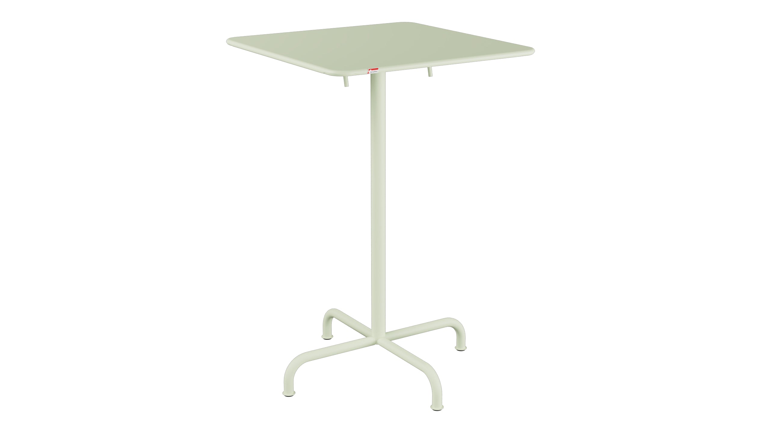 Rigi Metall-Stehtisch Outdoor 70x70 / 110 klappbar  in Pastellgrün präsentiert im Onlineshop von KAQTU Design AG. Hochtisch Outdoor ist von Schaffner