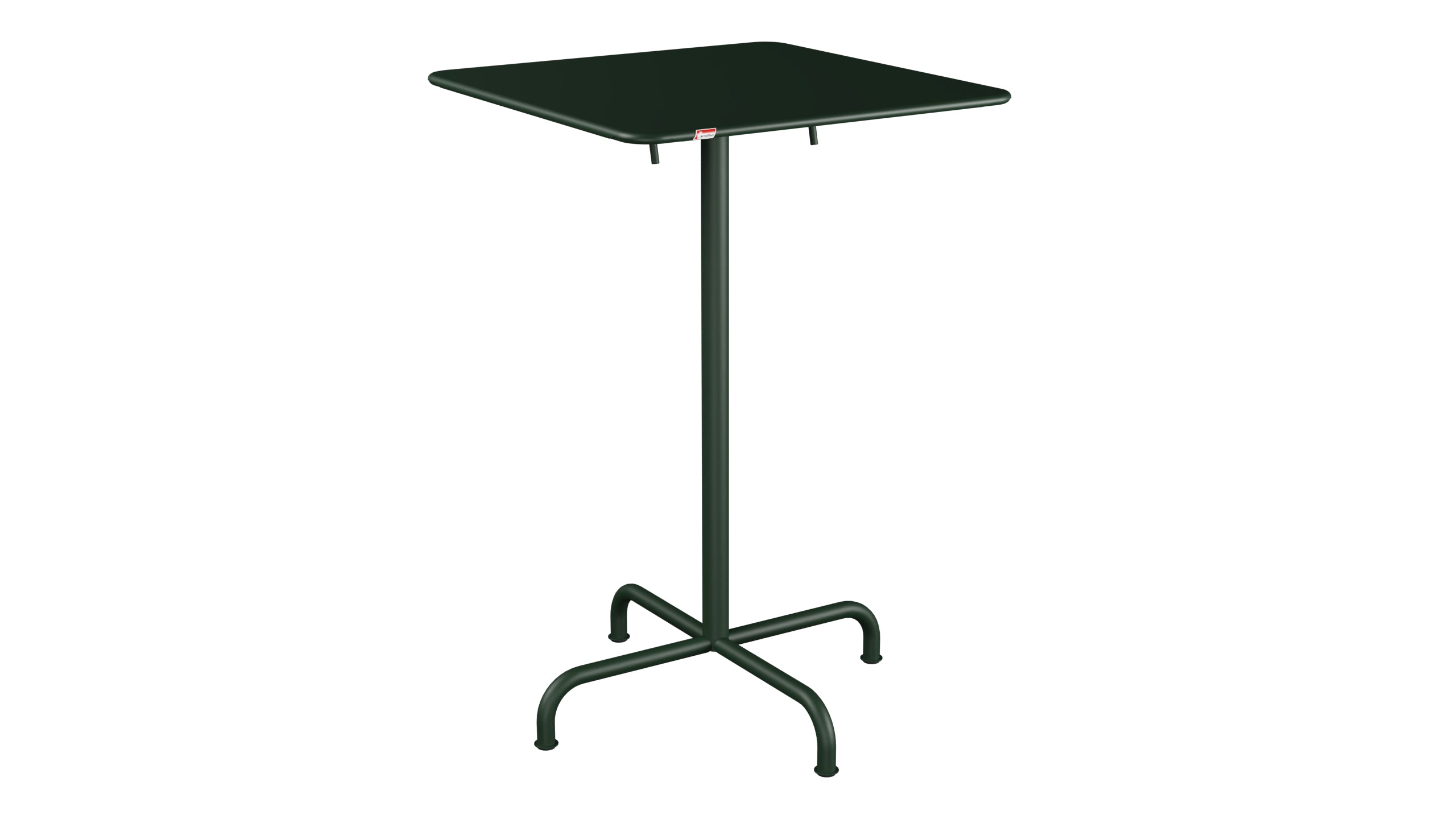 Rigi Metall-Stehtisch Outdoor 70x70 / 110 klappbar  in Tannengrün präsentiert im Onlineshop von KAQTU Design AG. Hochtisch Outdoor ist von Schaffner