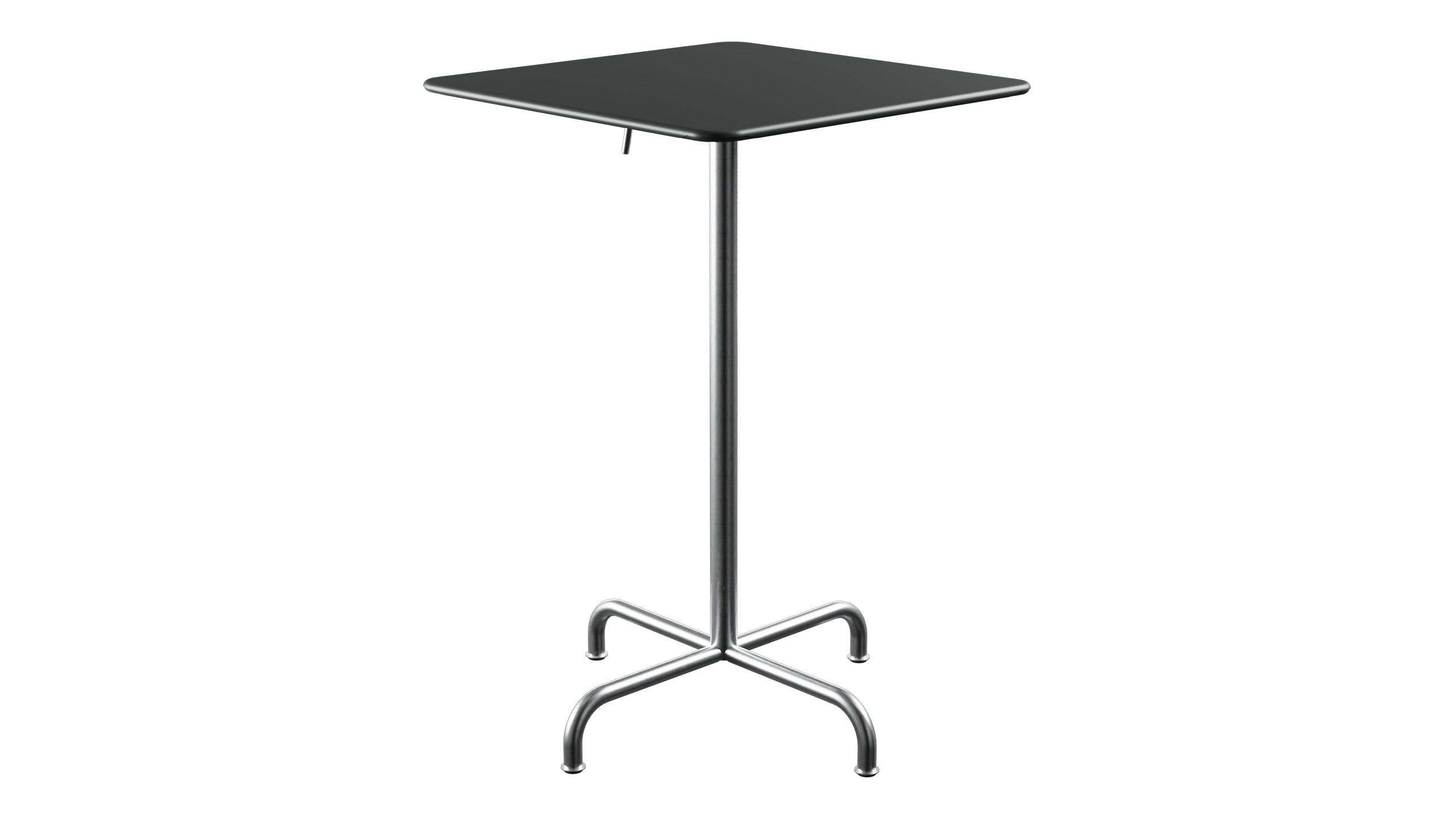 Rigi Metall-Stehtisch Outdoor 70x70 / 110 klappbar  in Graphit präsentiert im Onlineshop von KAQTU Design AG. Hochtisch Outdoor ist von Schaffner
